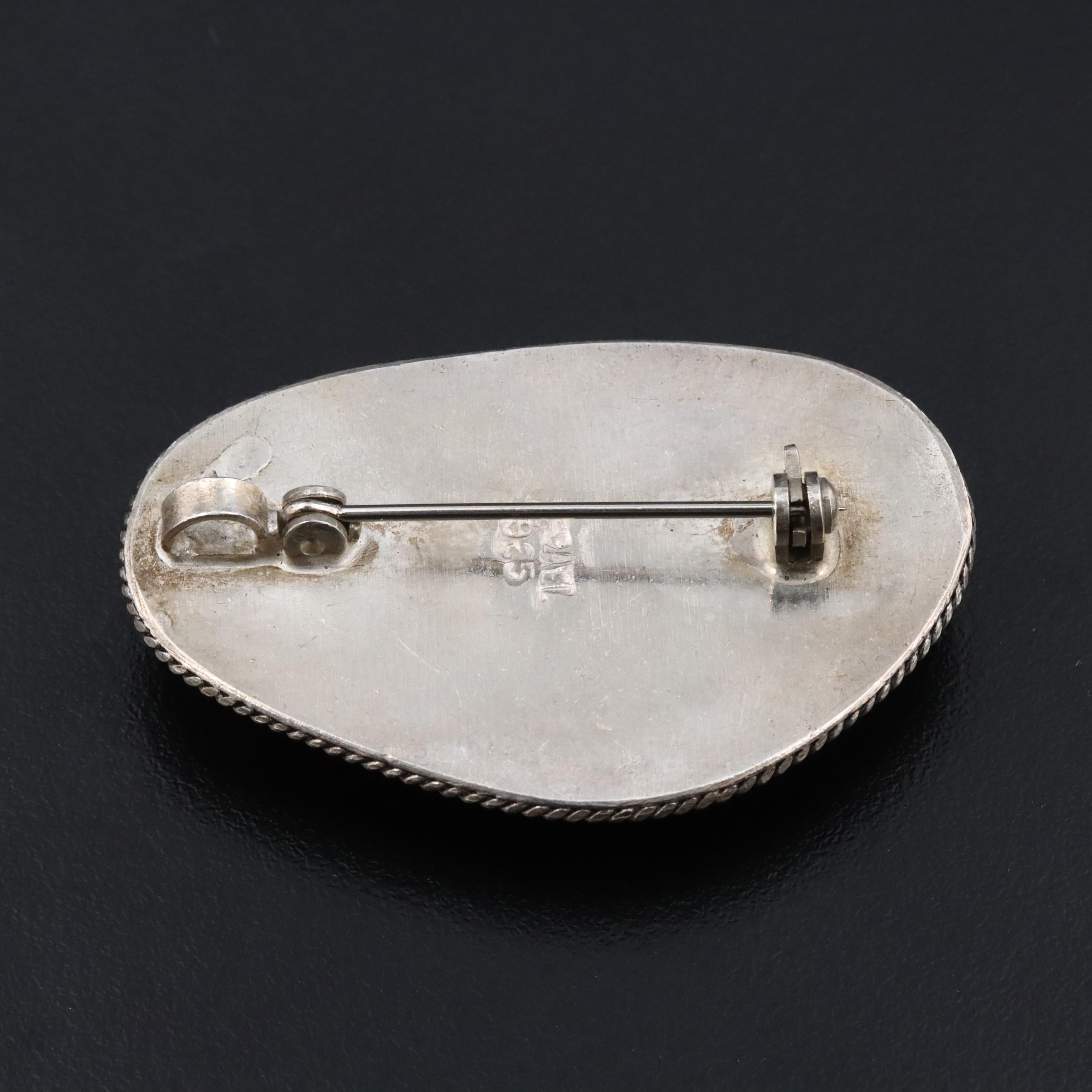 Israeli Sterling Azurmalachite Converter Brooch