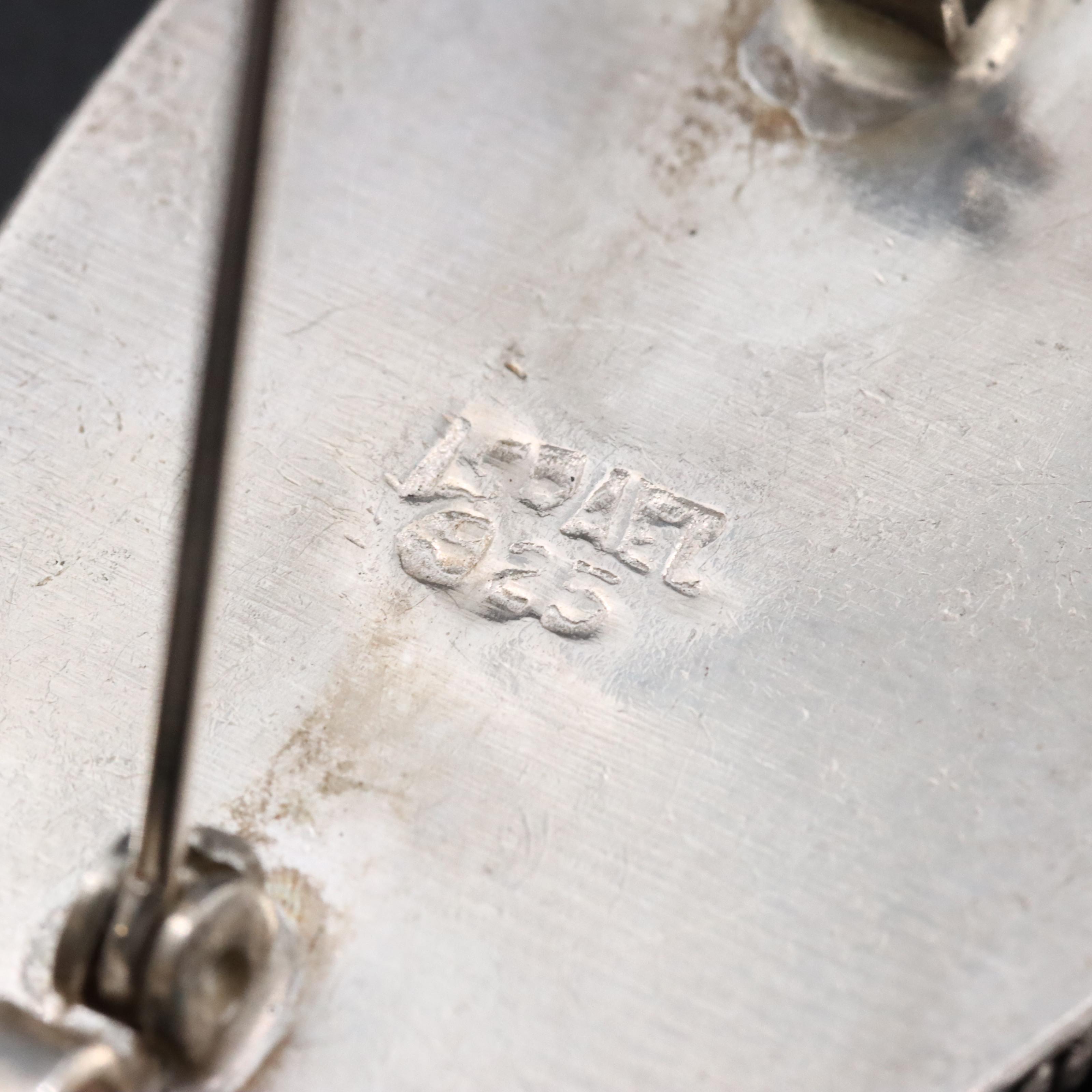 Israeli Sterling Azurmalachite Converter Brooch