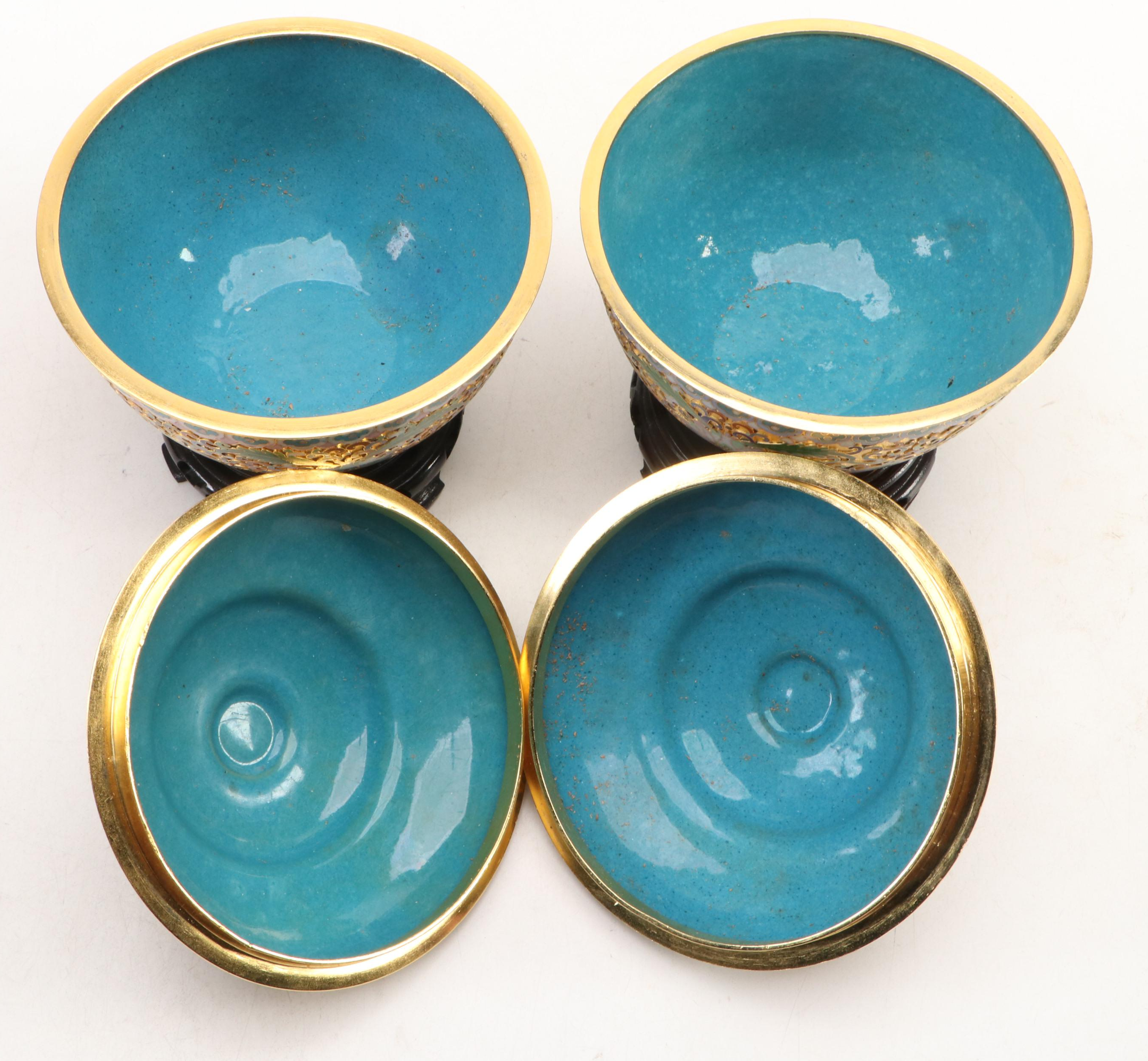 Chinese Cloisonné Vase and Guardian Lion Finialed Lidded Jar Collection