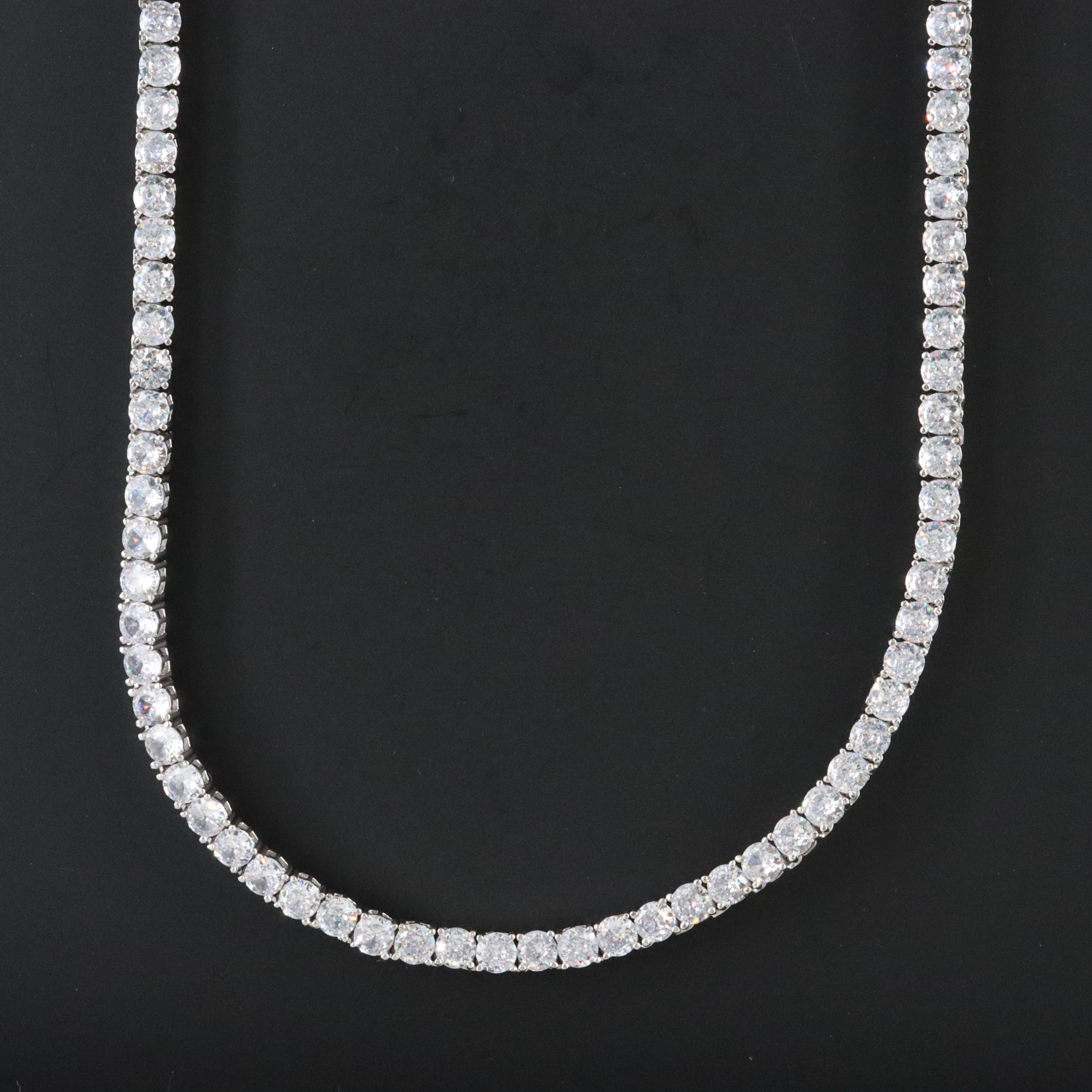 Sterling CZ Line Necklace