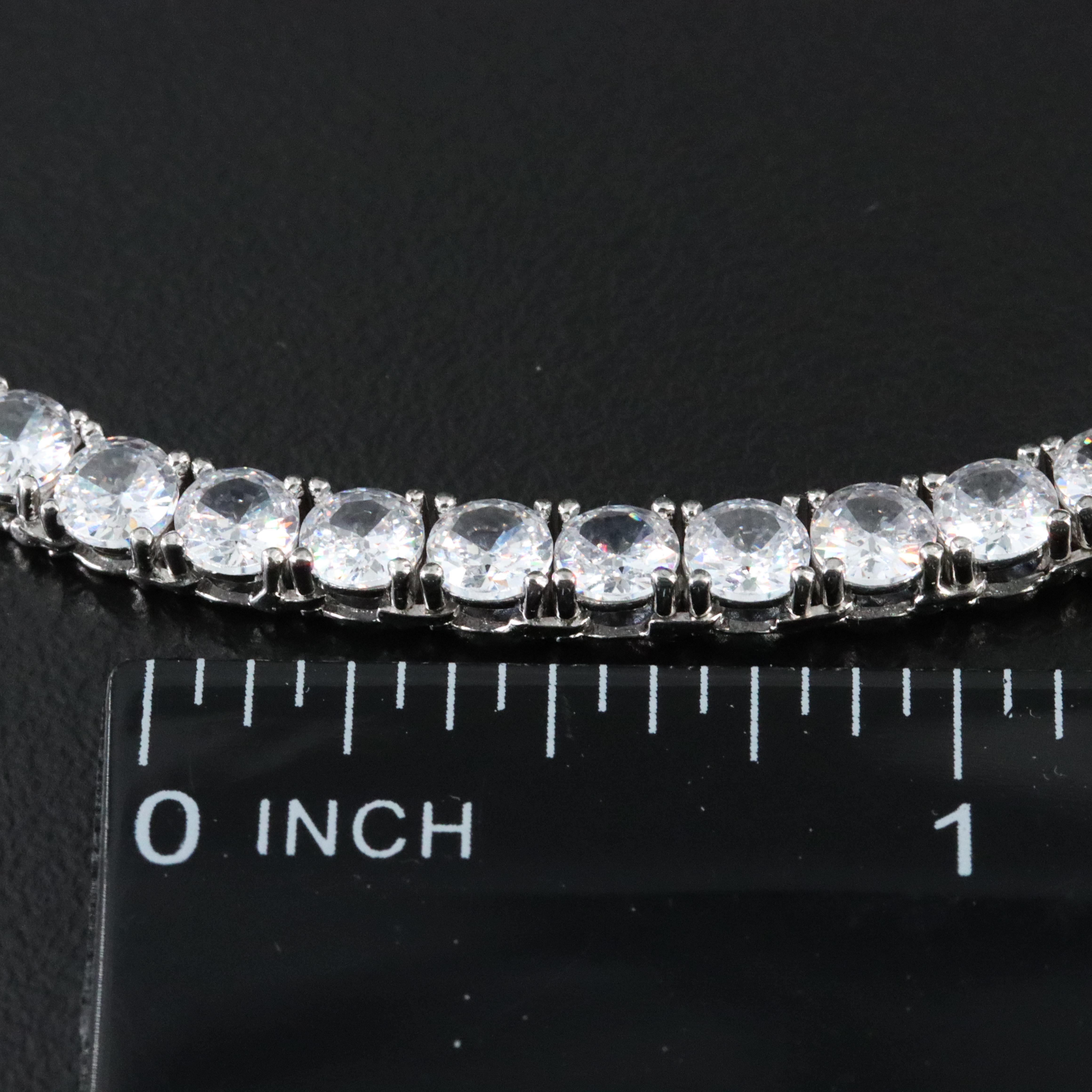 Sterling CZ Line Necklace