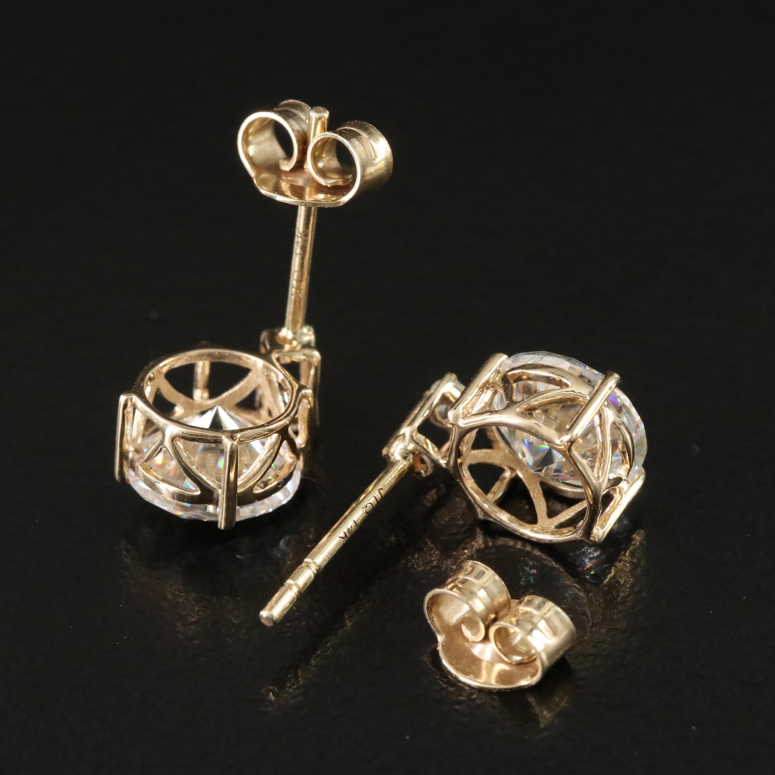 14K Moissanite Stud Earrings