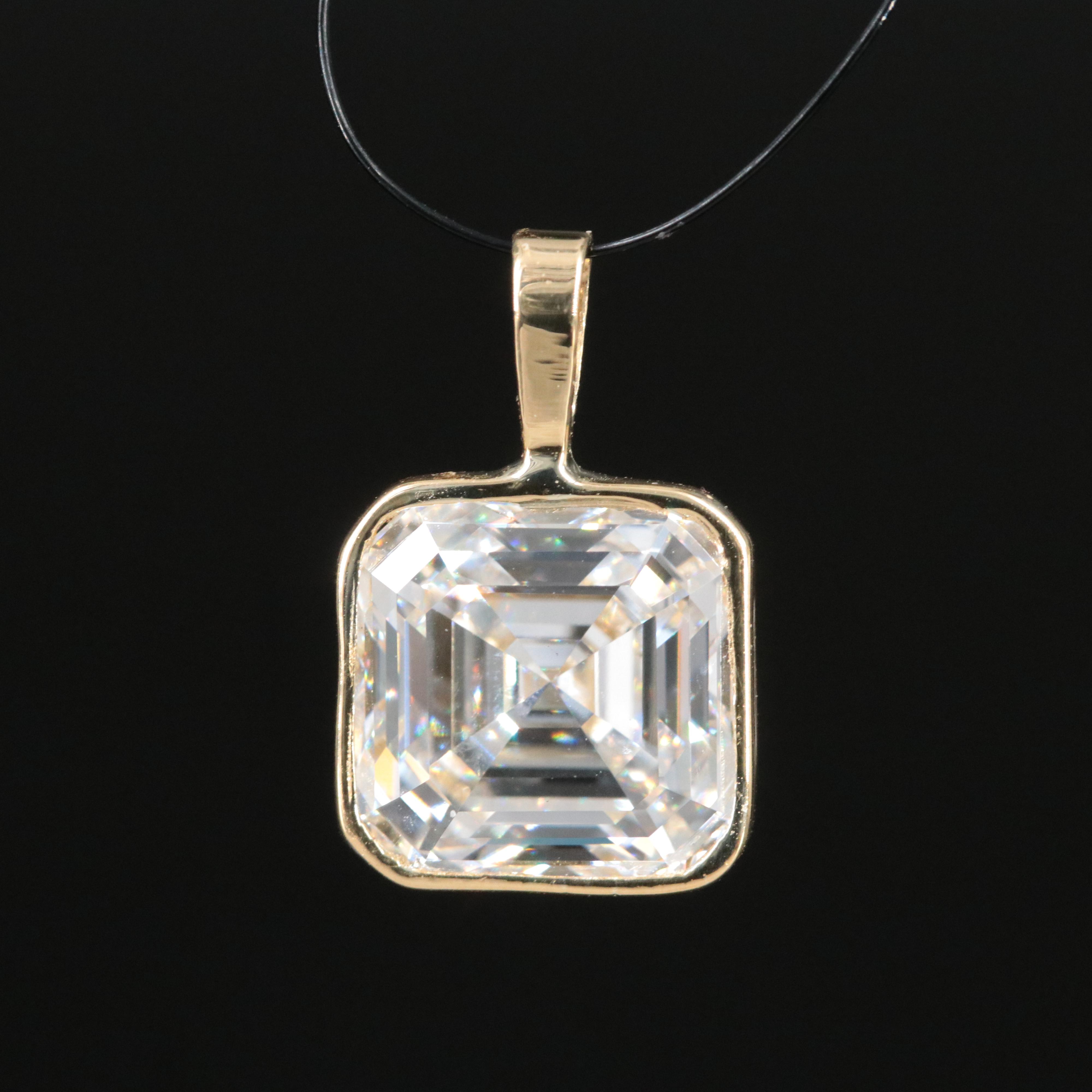 18K 3.56 CT Lab Grown Diamond Pendant with IGI Report