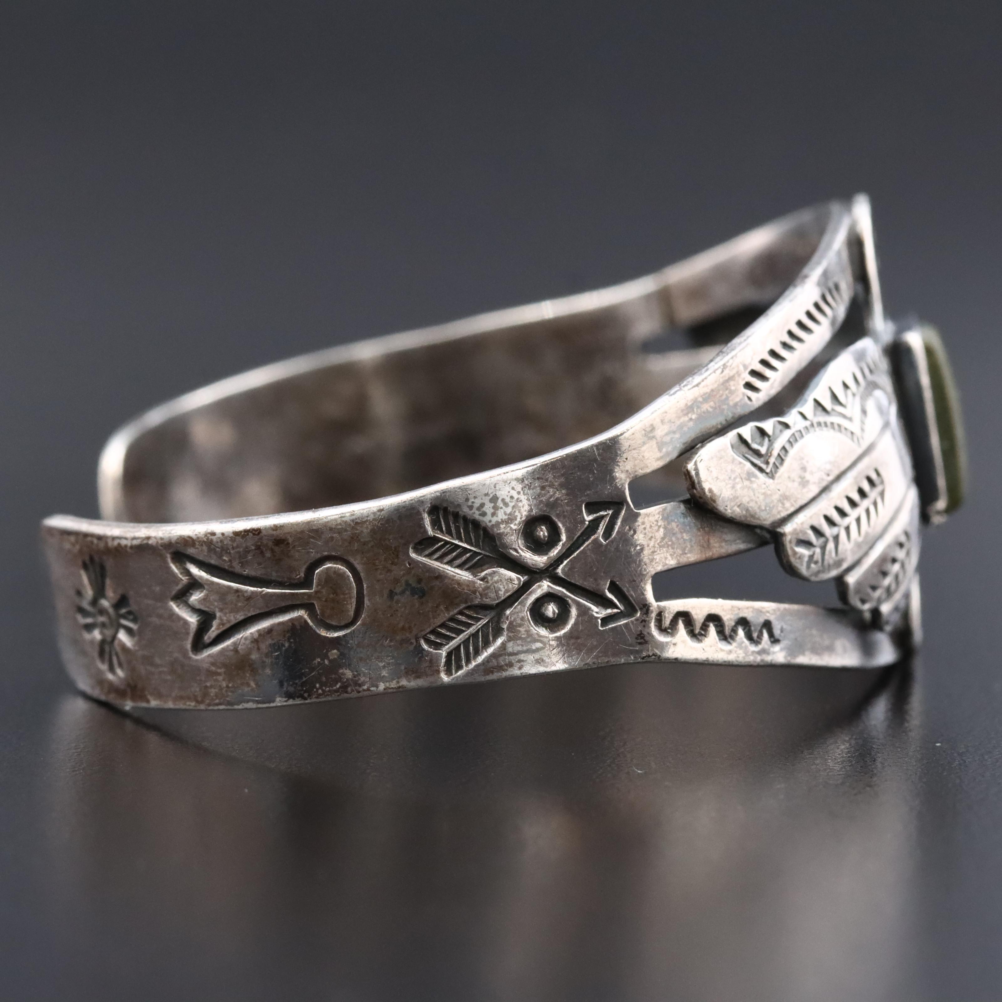 Sterling Turquoise Thunderbird Cuff Bracelet