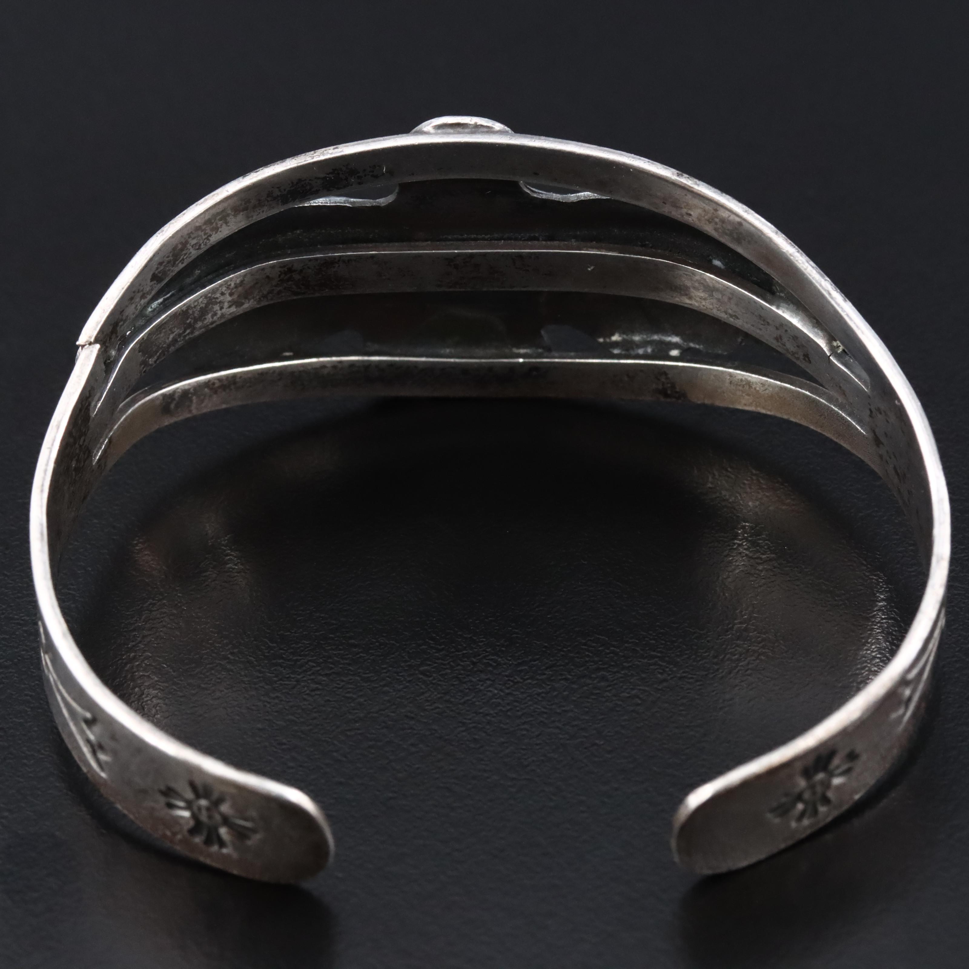 Sterling Turquoise Thunderbird Cuff Bracelet