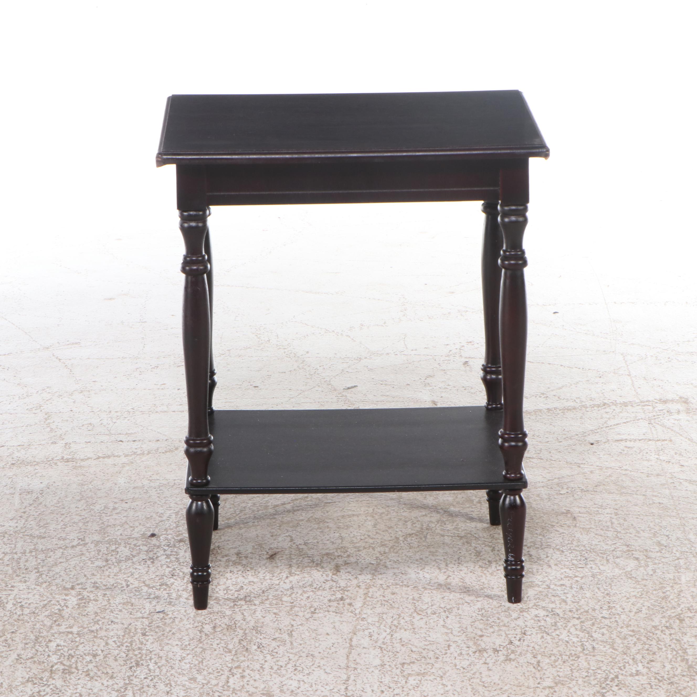 Contemporary Painted Wood Two-Tiered Side Table