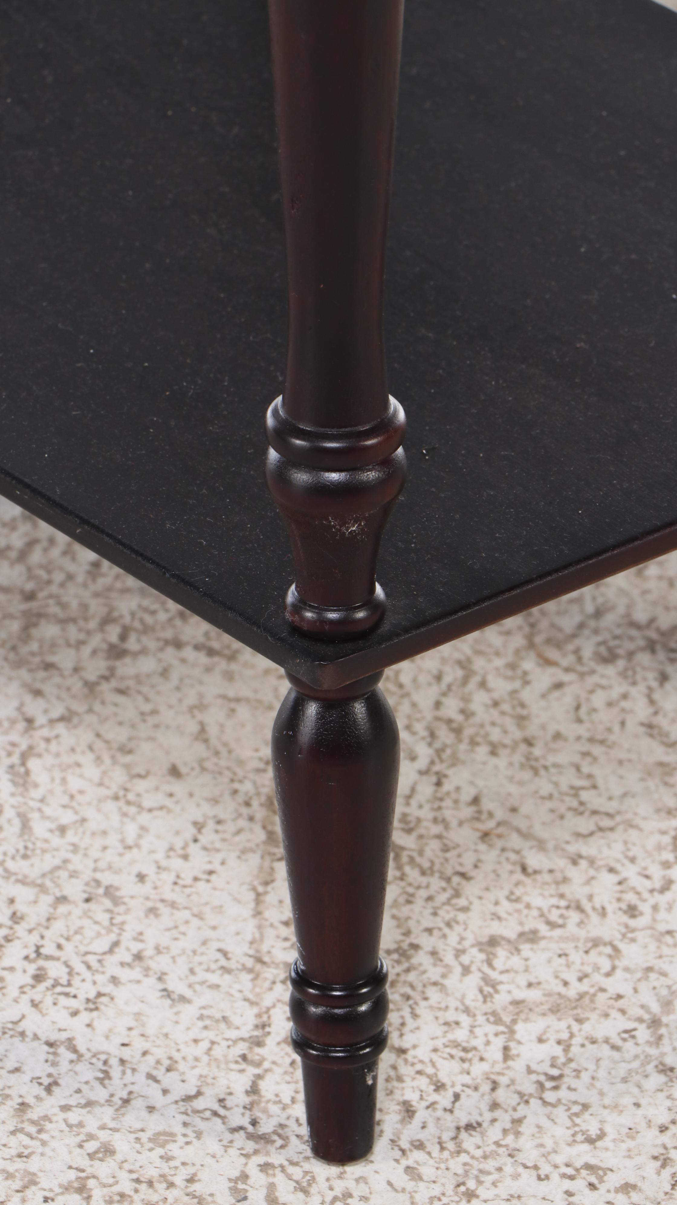 Contemporary Painted Wood Two-Tiered Side Table