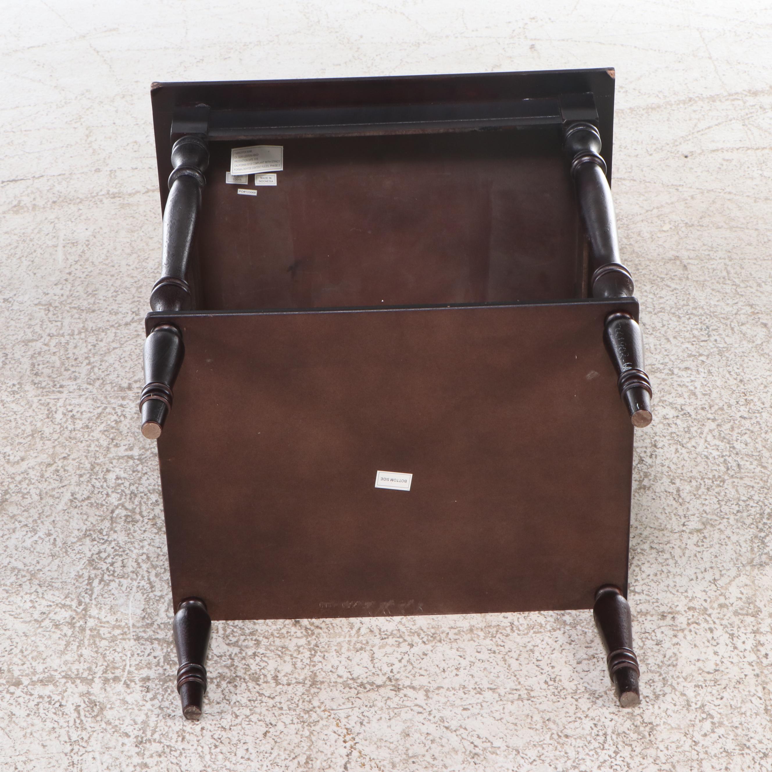 Contemporary Painted Wood Two-Tiered Side Table