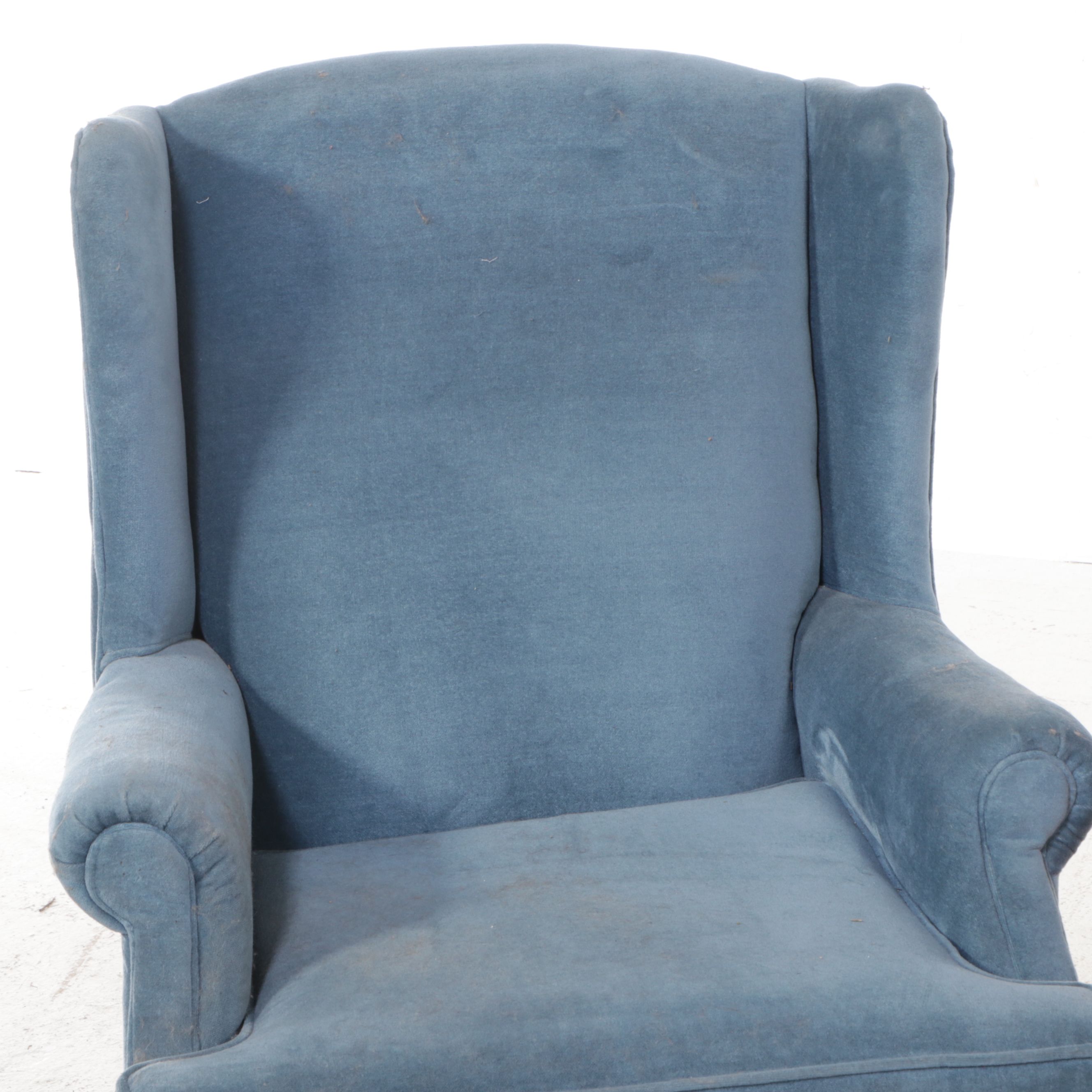Hickory Hill & Other Blue and Pink Queen Anne Style Wingback Armchairs