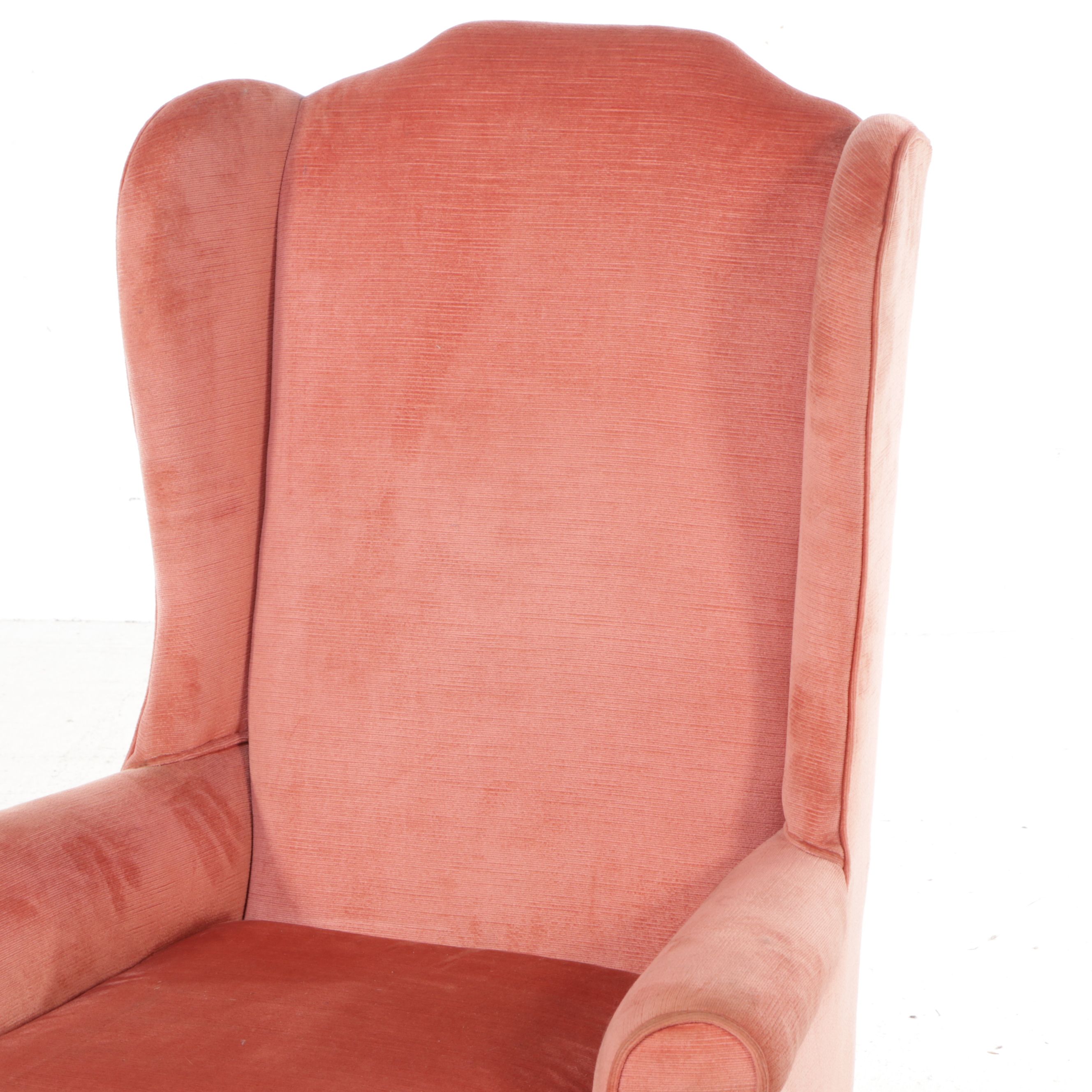 Hickory Hill & Other Blue and Pink Queen Anne Style Wingback Armchairs