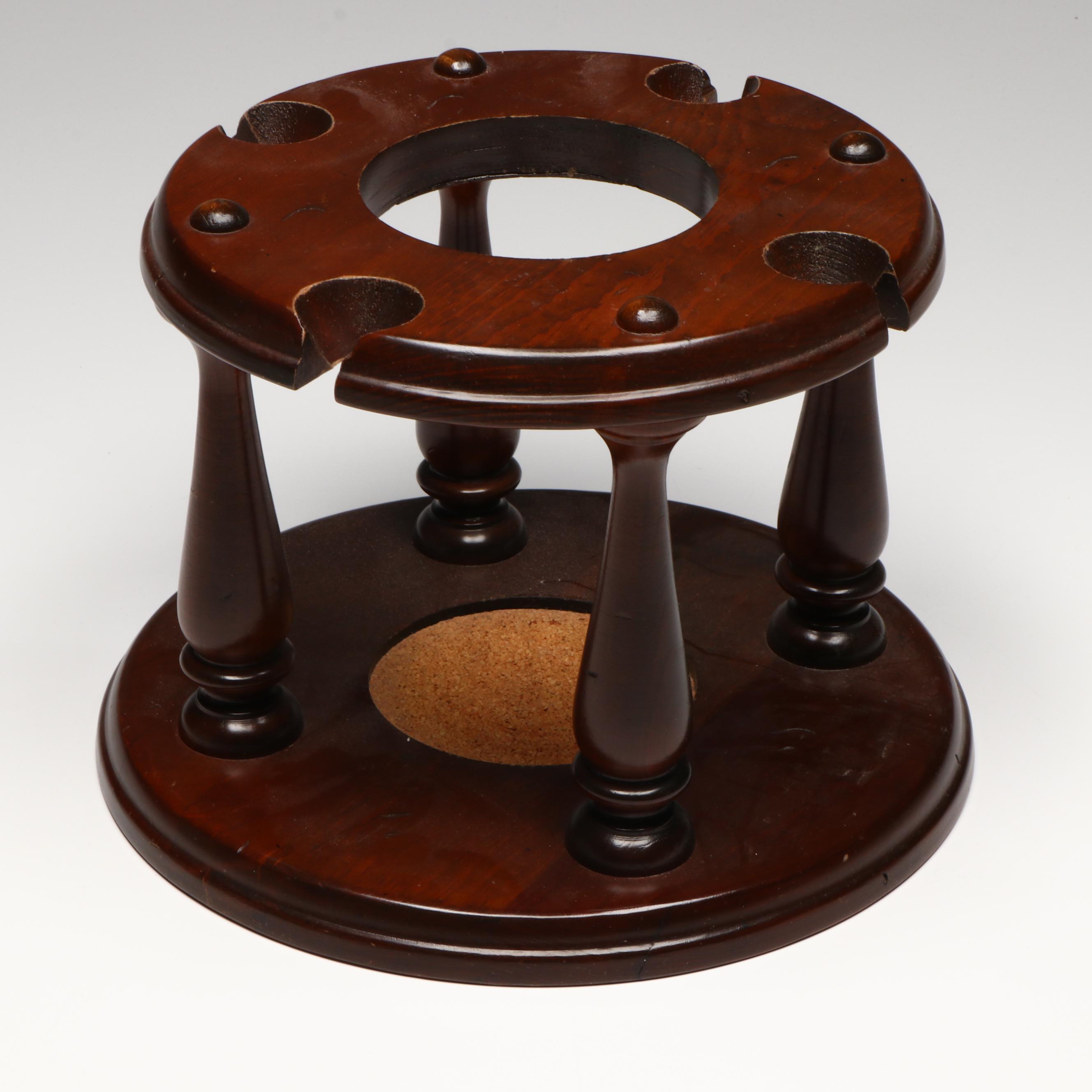 Wine Glasses and Round Wood Hanging Holder with Wineskin Bottle Bags