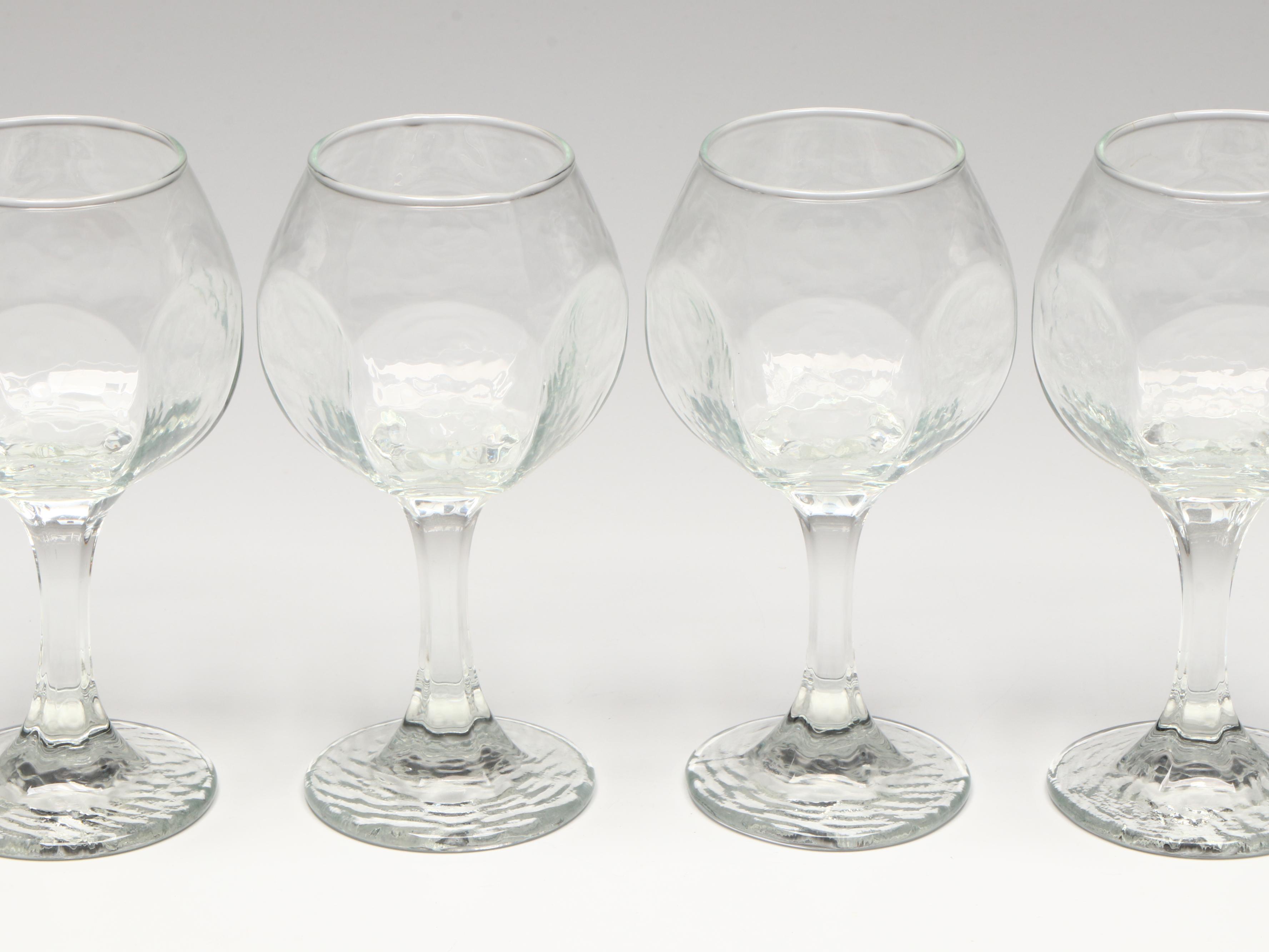 Wine Glasses and Round Wood Hanging Holder with Wineskin Bottle Bags