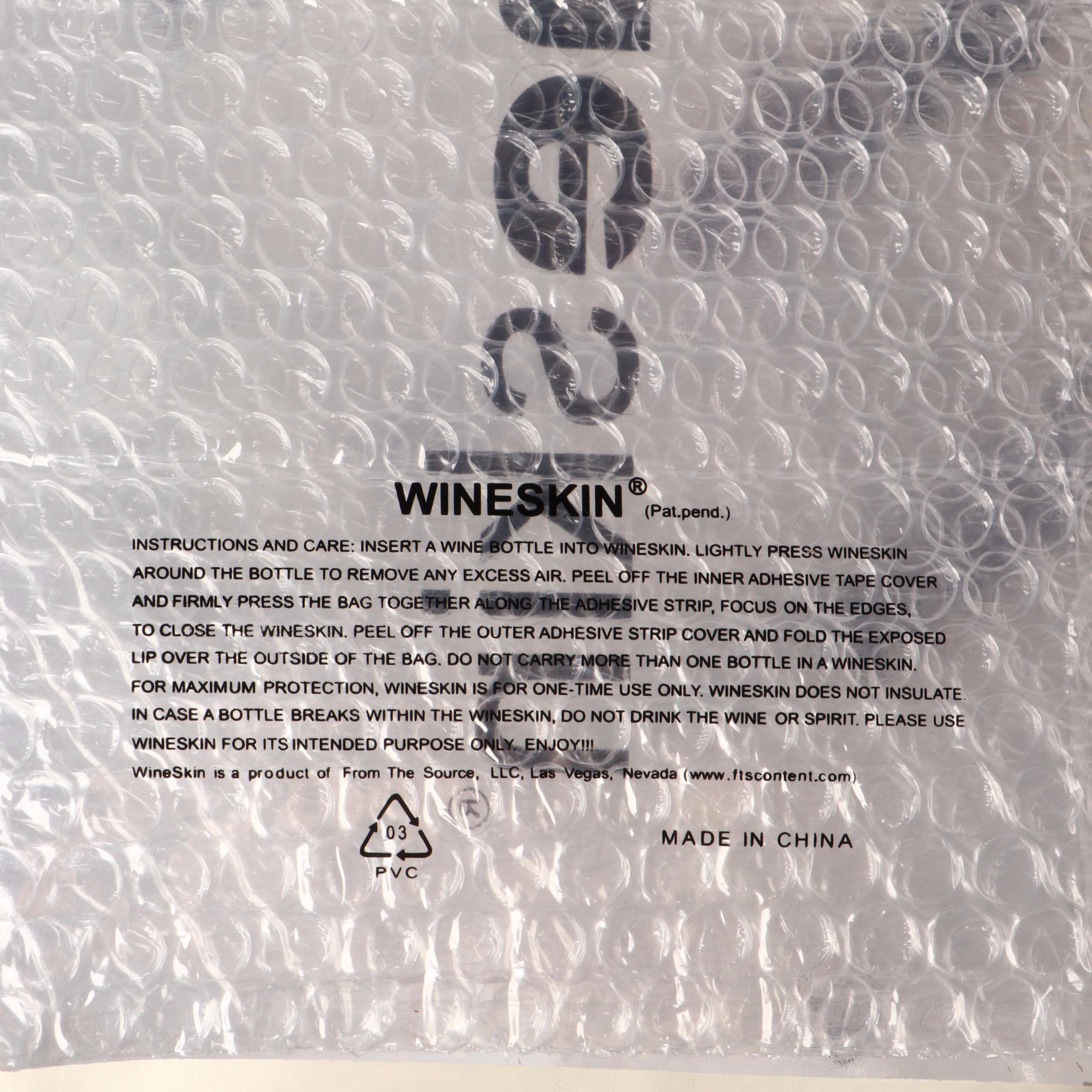 Wine Glasses and Round Wood Hanging Holder with Wineskin Bottle Bags