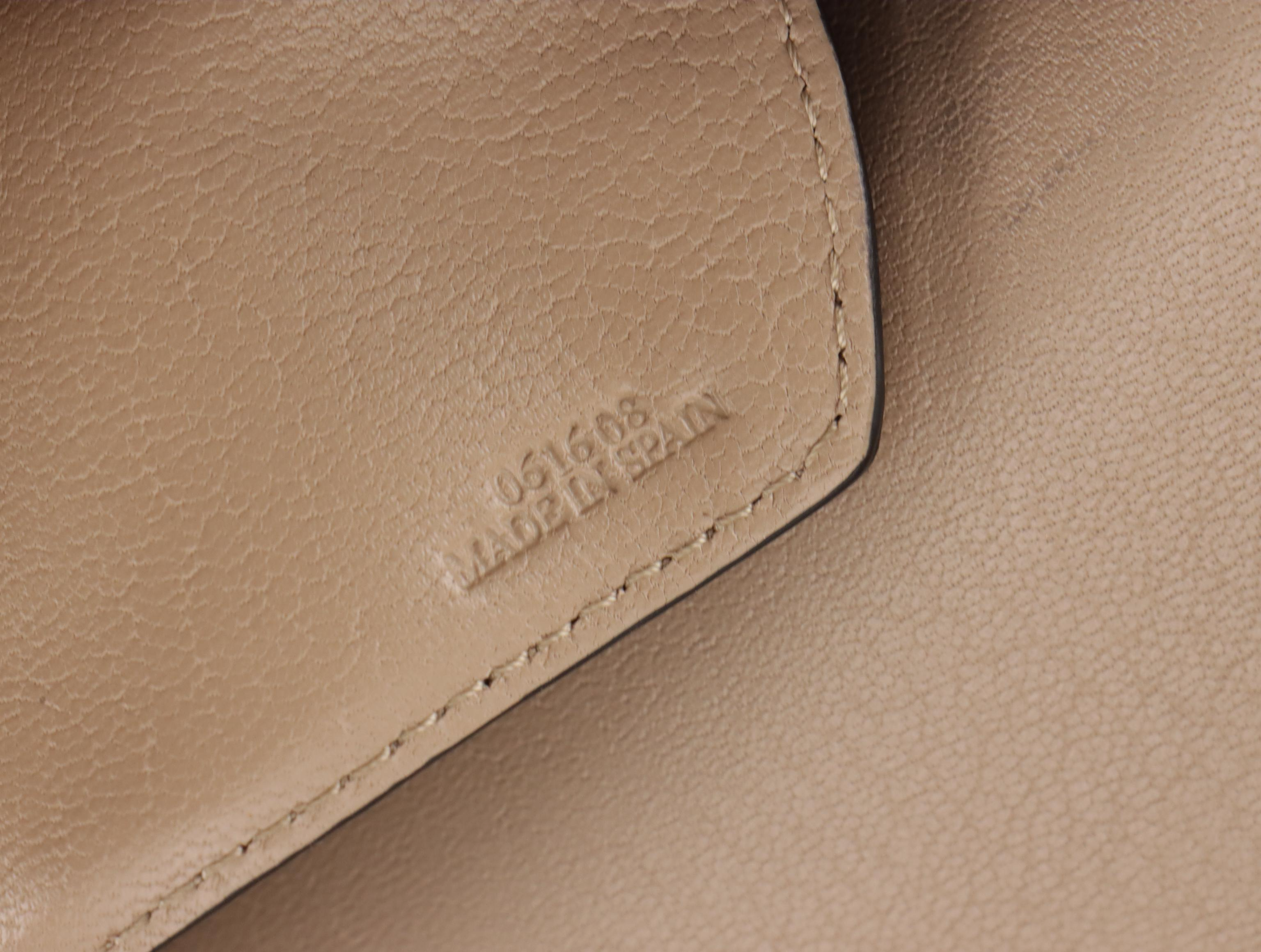 Loewe Barcelona Crossbody Bag in Taupe Perforated & Black Calfskin Leather