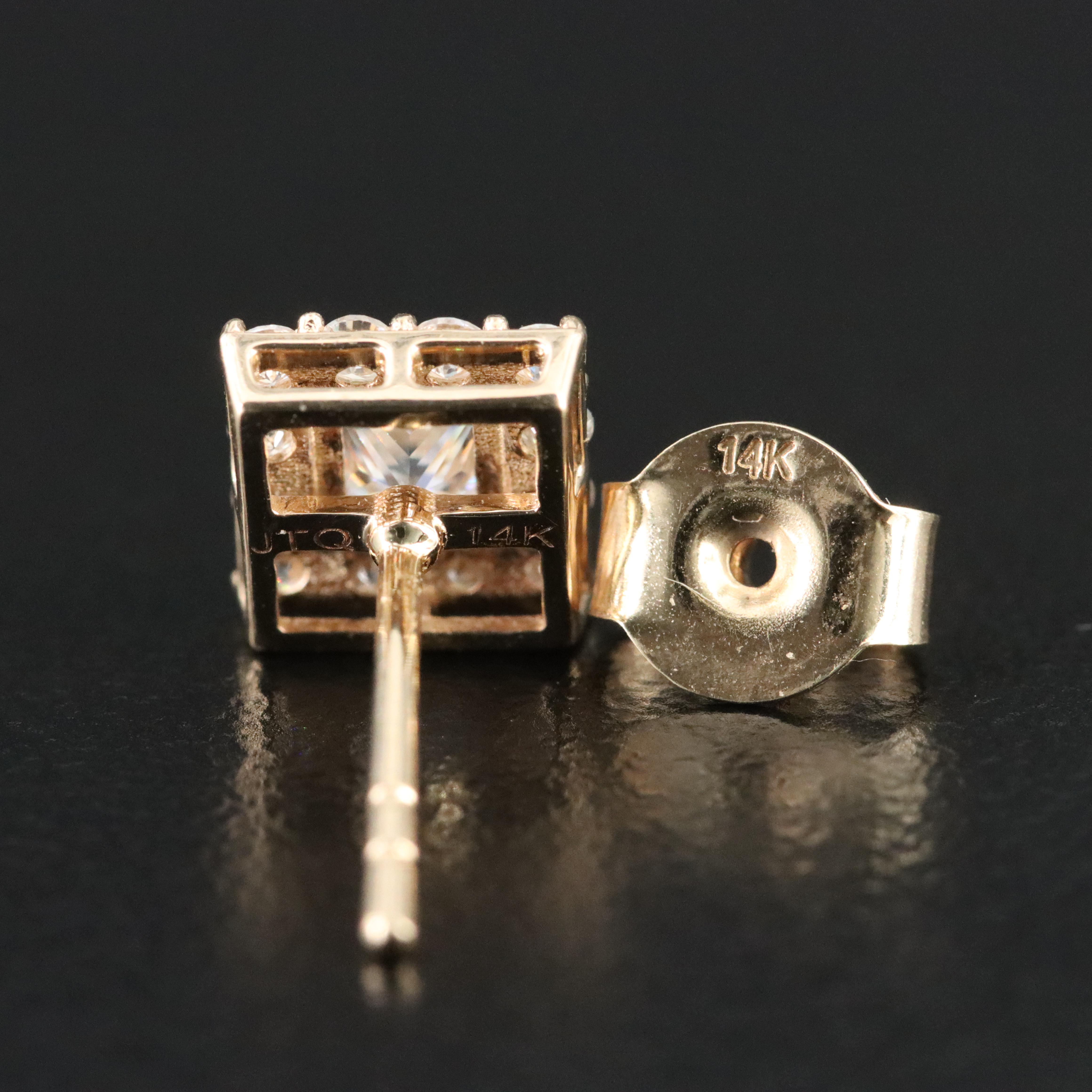 14K Moissanite Stud Earrings