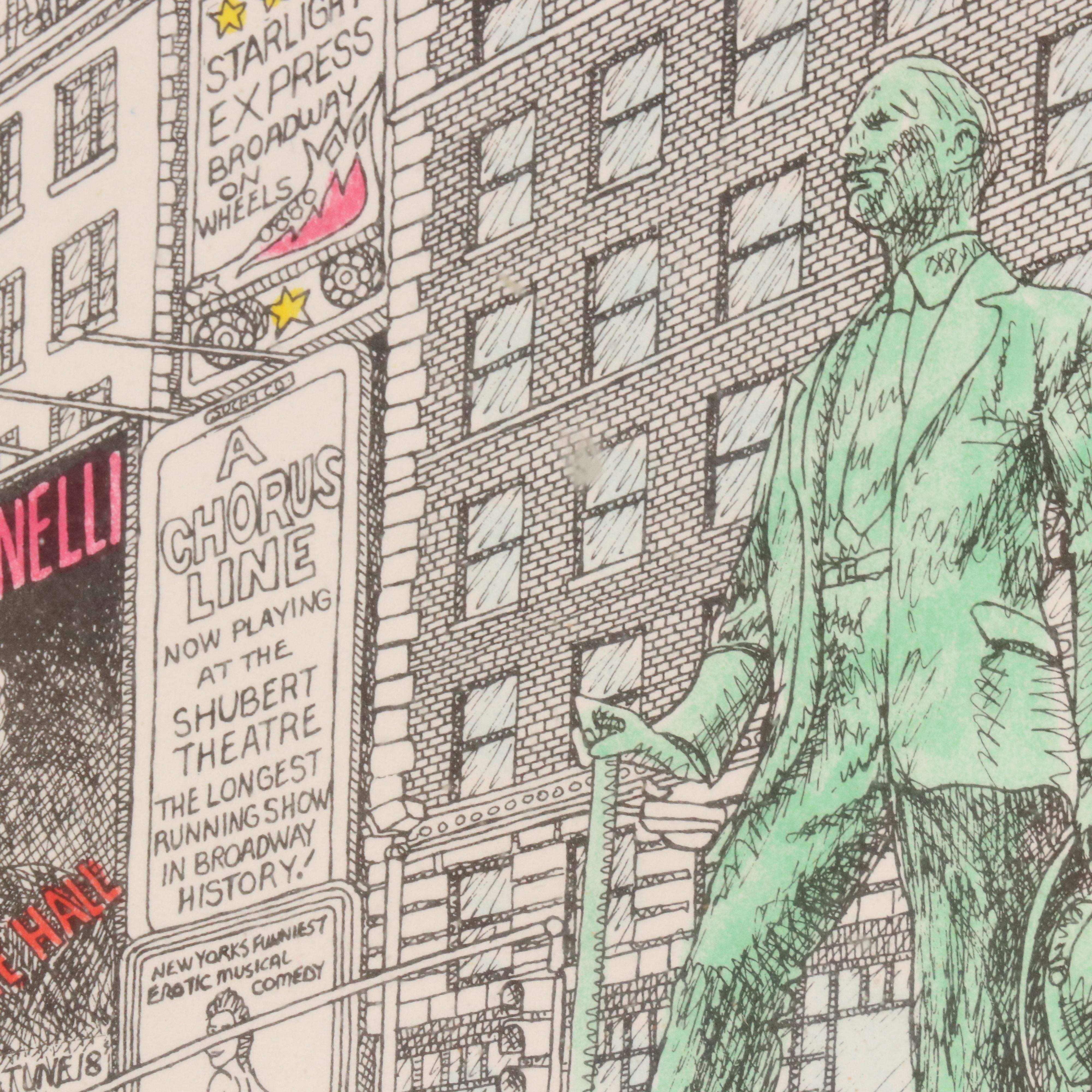 John Suchy Dimensional Hand-Colored Lithograph "Times Square, N.Y.C.," 1991