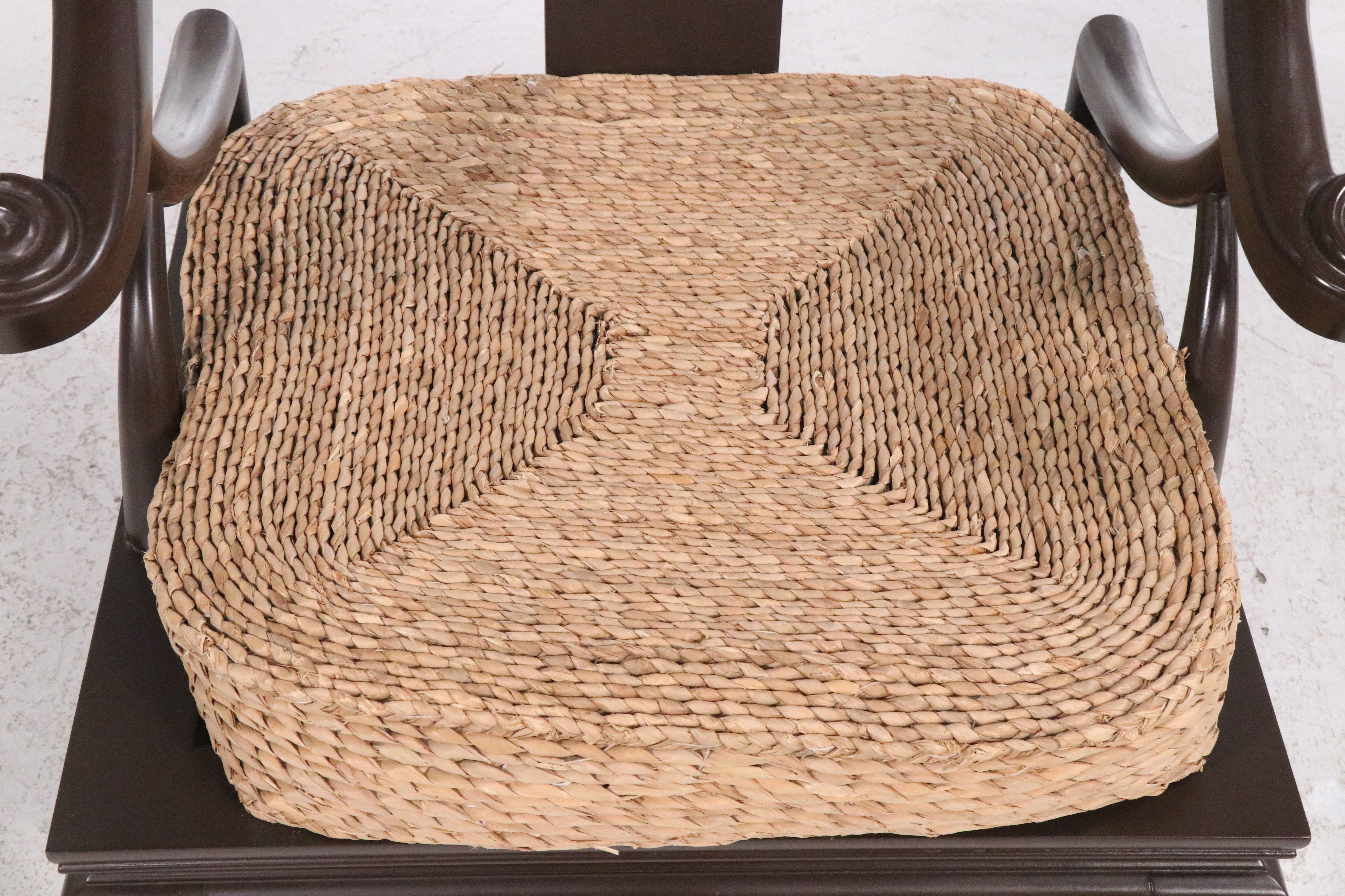 Pair of Carved Chinese Style Horseshoe-Back Chairs