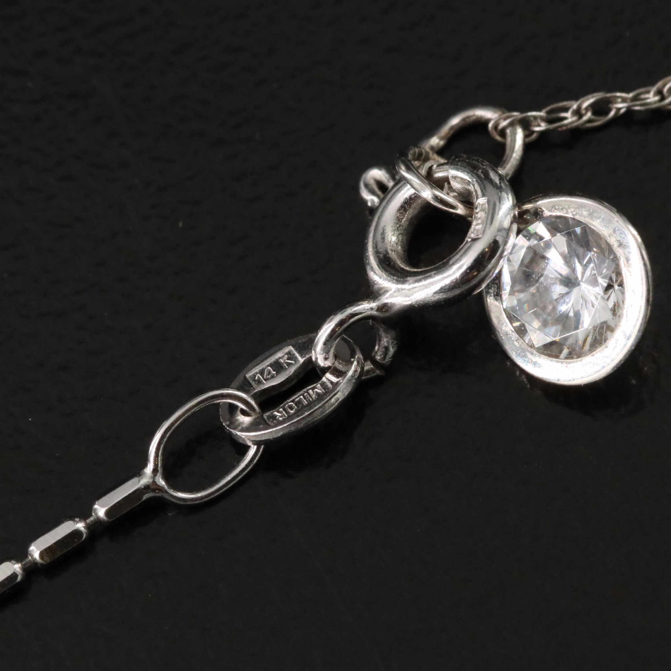 14K CZ Heart Pendant Necklace