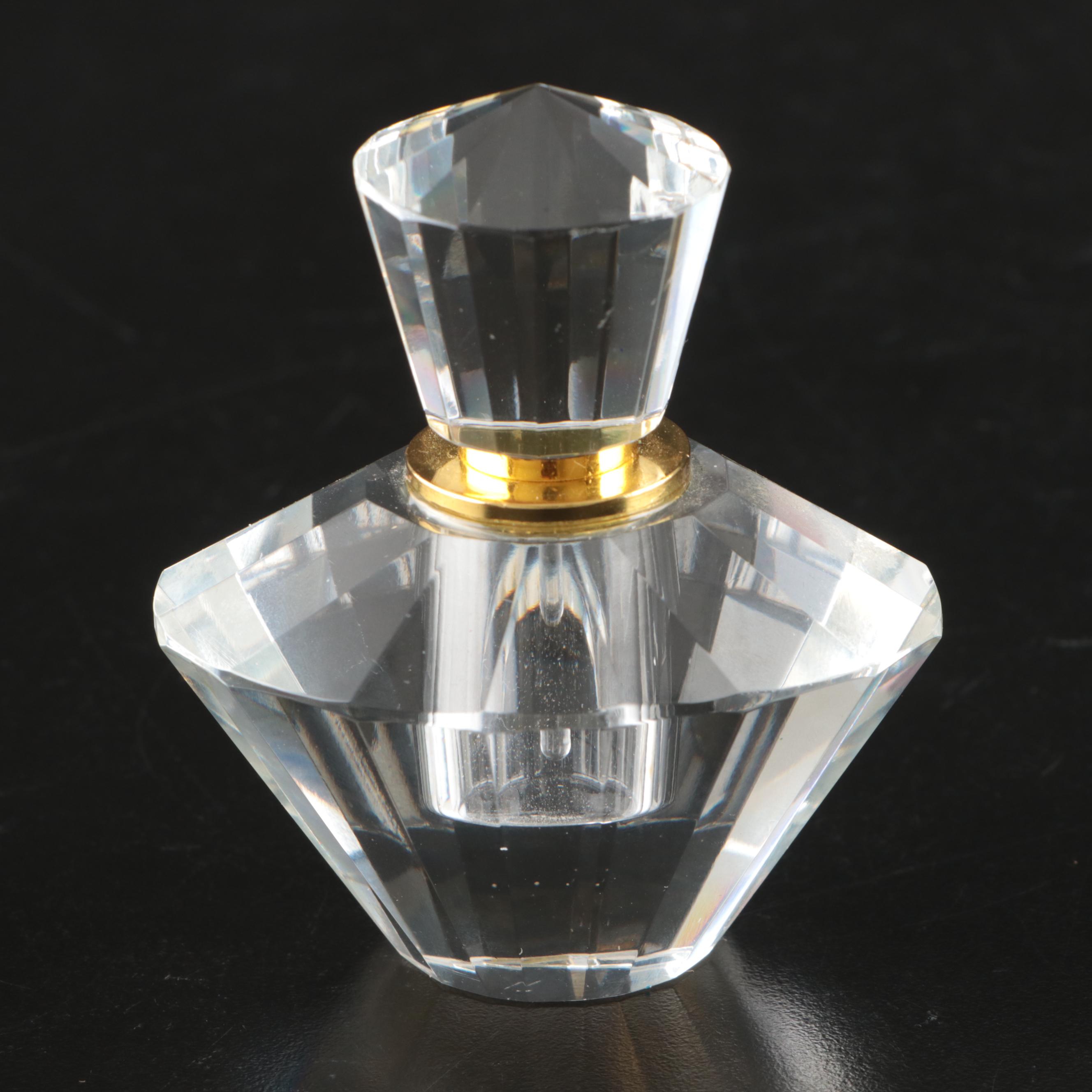 Italian Murano Hand-Painted Perfume Bottles with Faceted Glass Scent Bottles