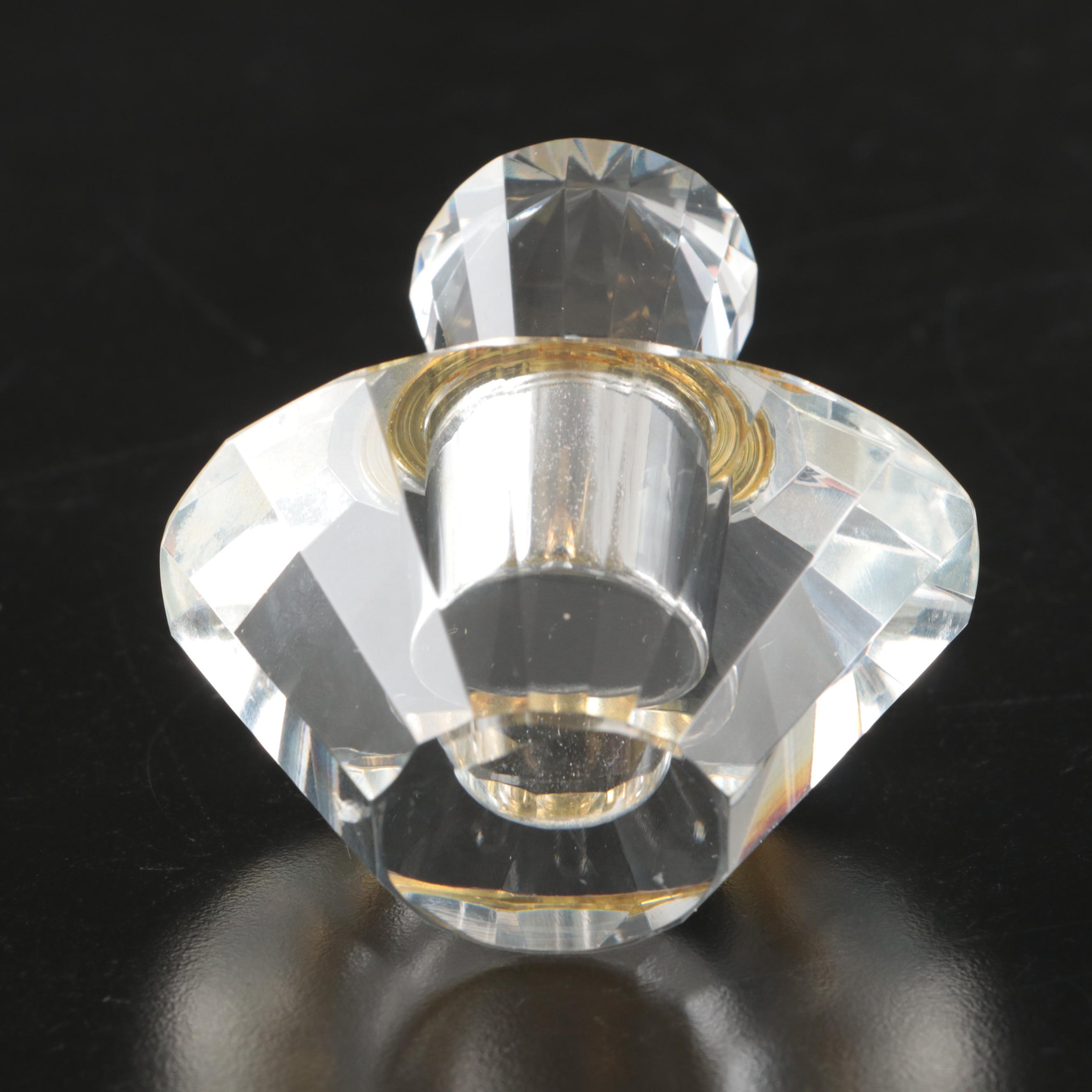 Italian Murano Hand-Painted Perfume Bottles with Faceted Glass Scent Bottles