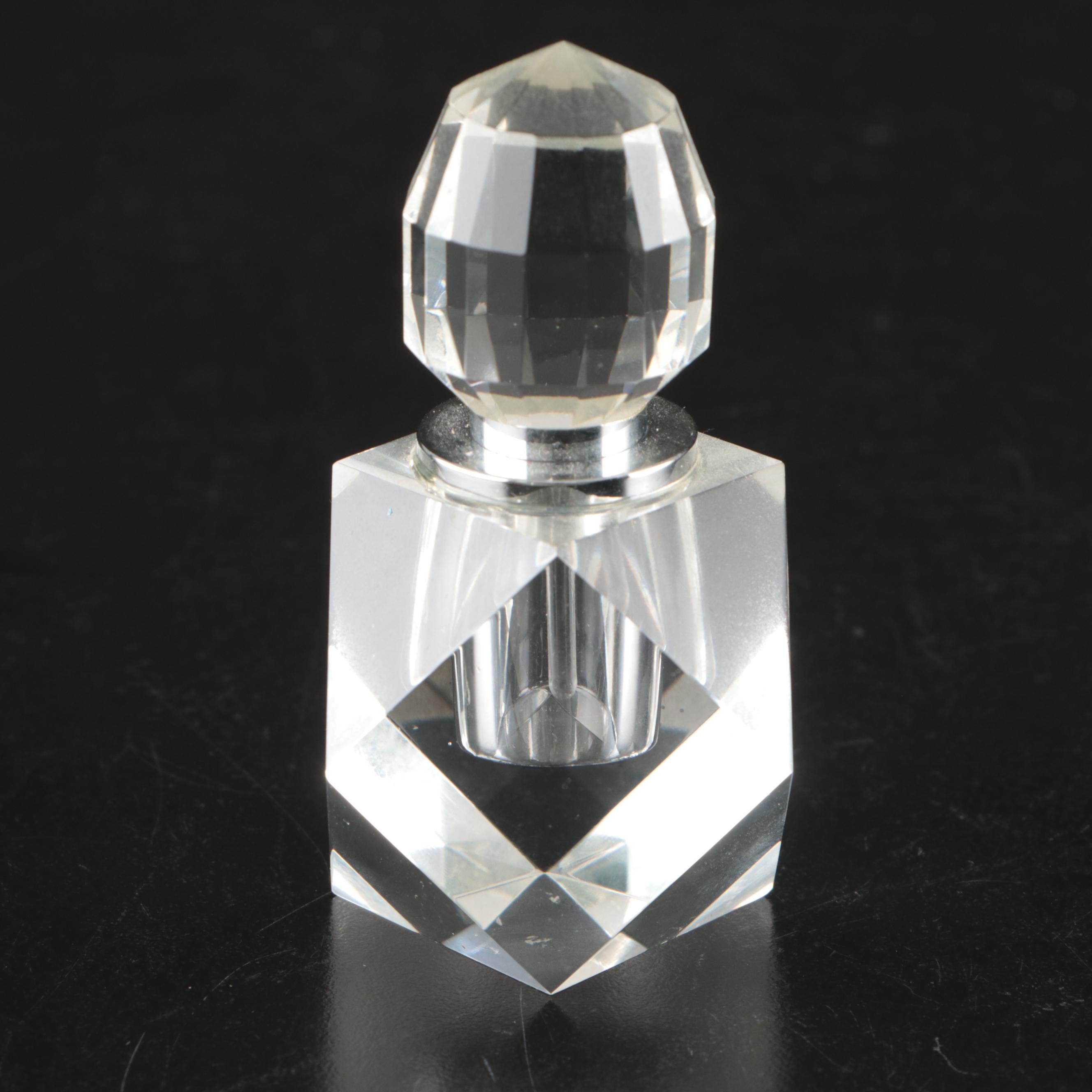 Italian Murano Hand-Painted Perfume Bottles with Faceted Glass Scent Bottles