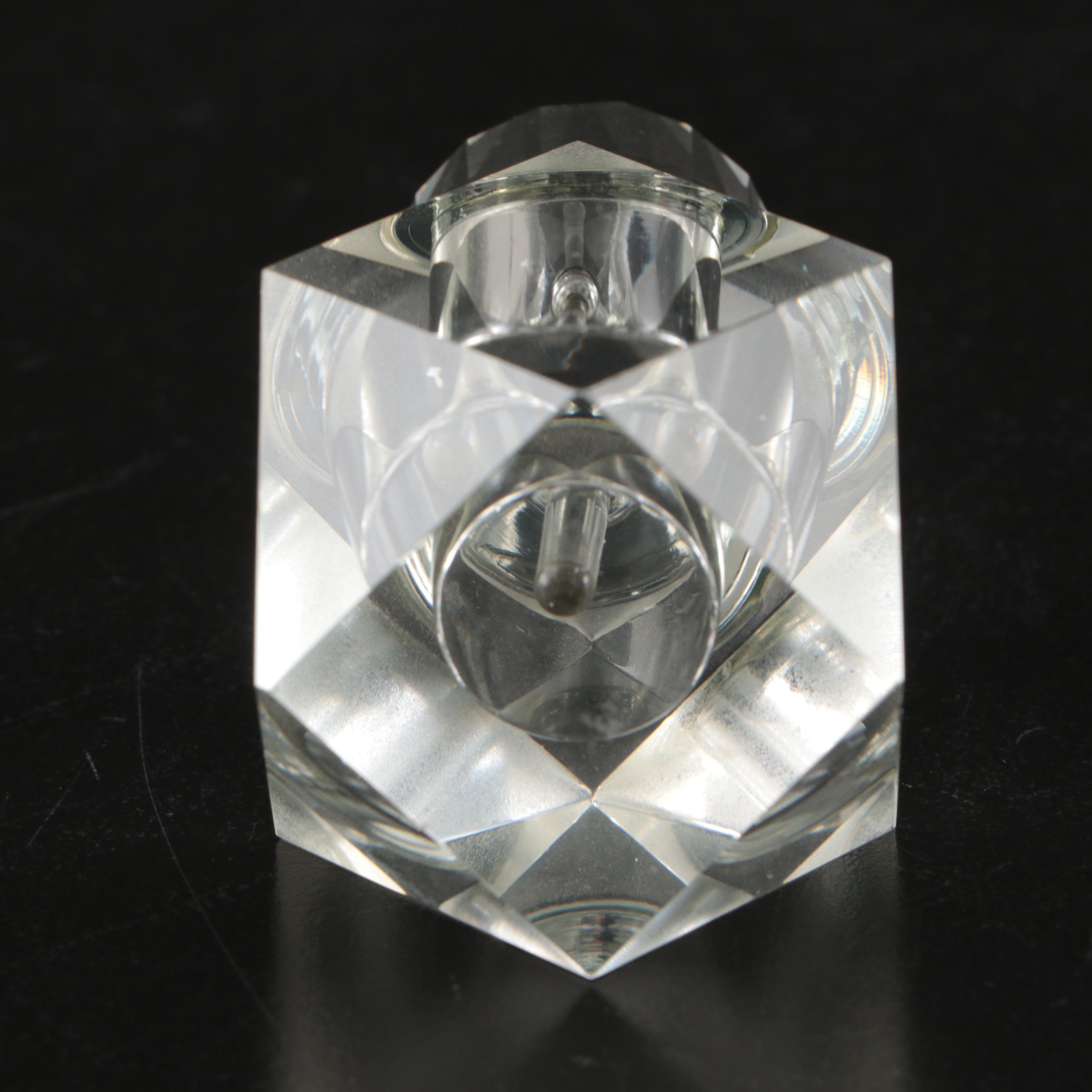 Italian Murano Hand-Painted Perfume Bottles with Faceted Glass Scent Bottles