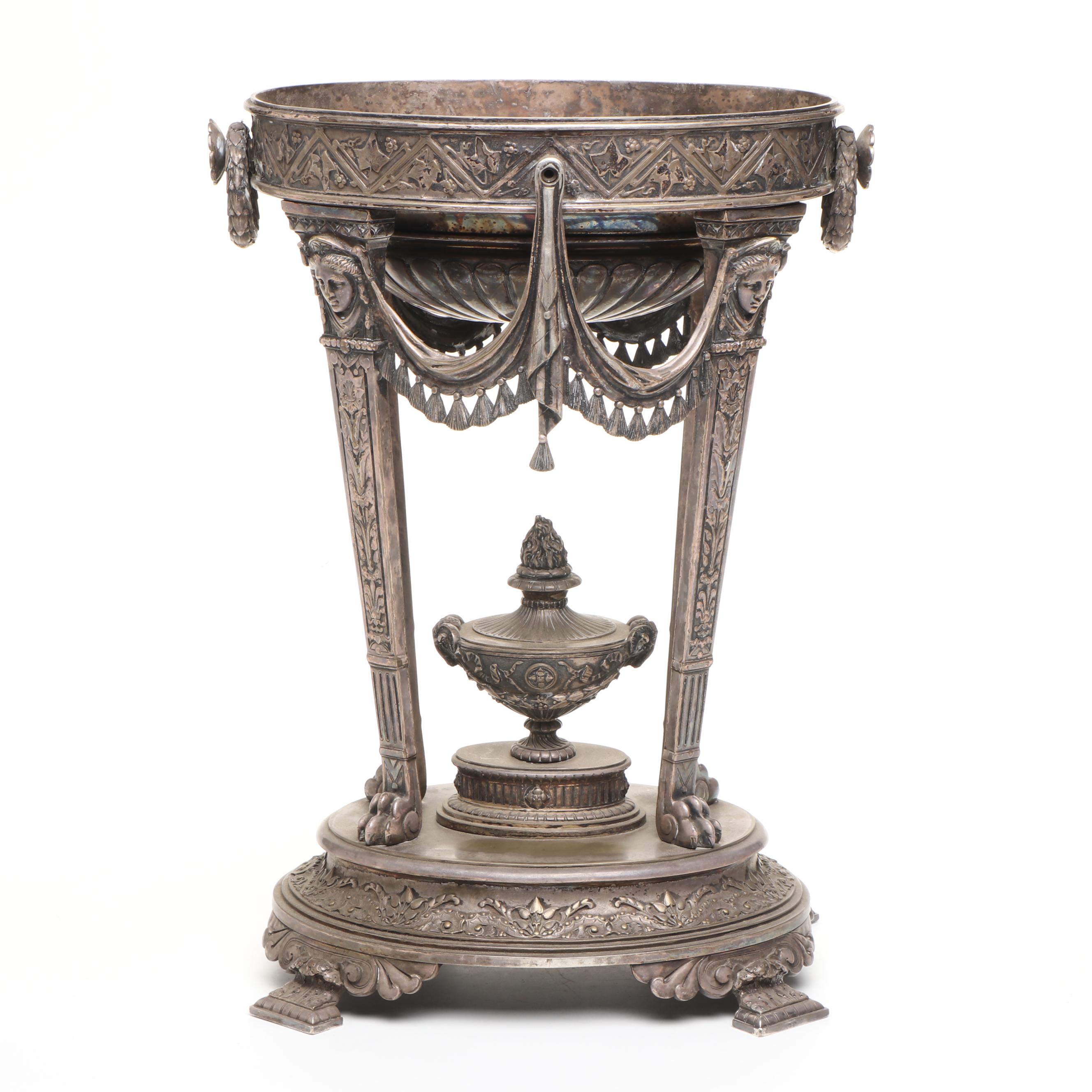 Neoclassical Style Repoussé Metal Tazza Base