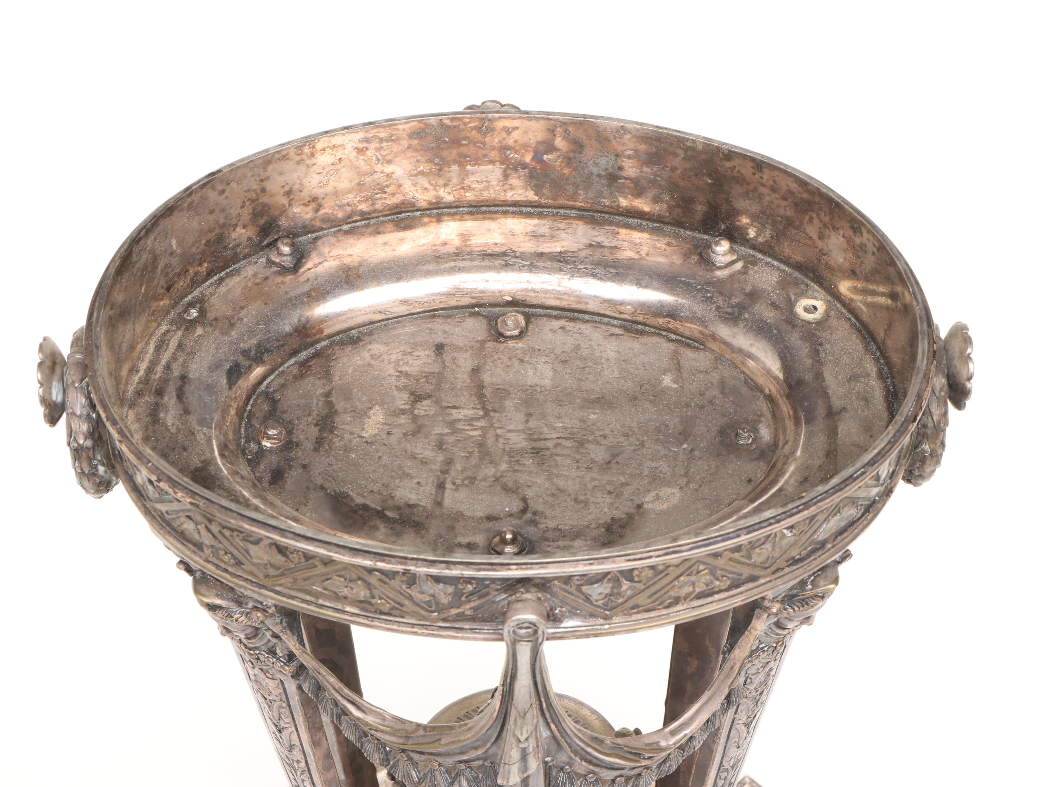 Neoclassical Style Repoussé Metal Tazza Base