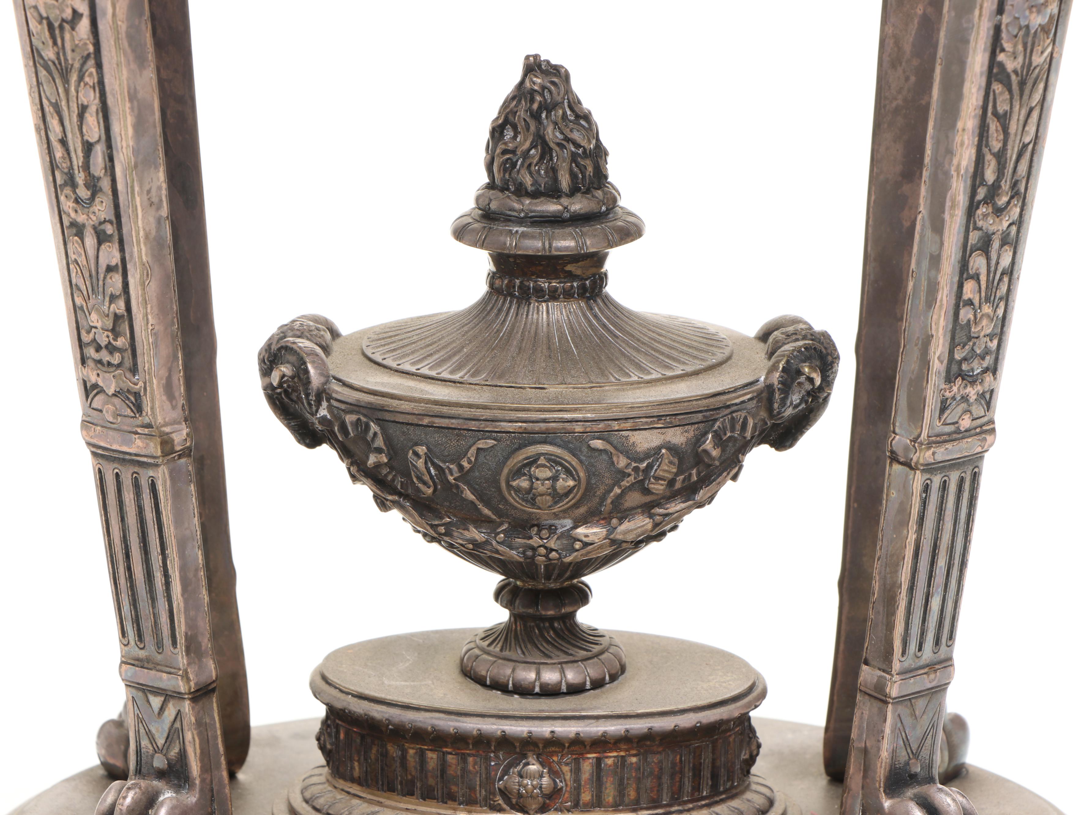 Neoclassical Style Repoussé Metal Tazza Base