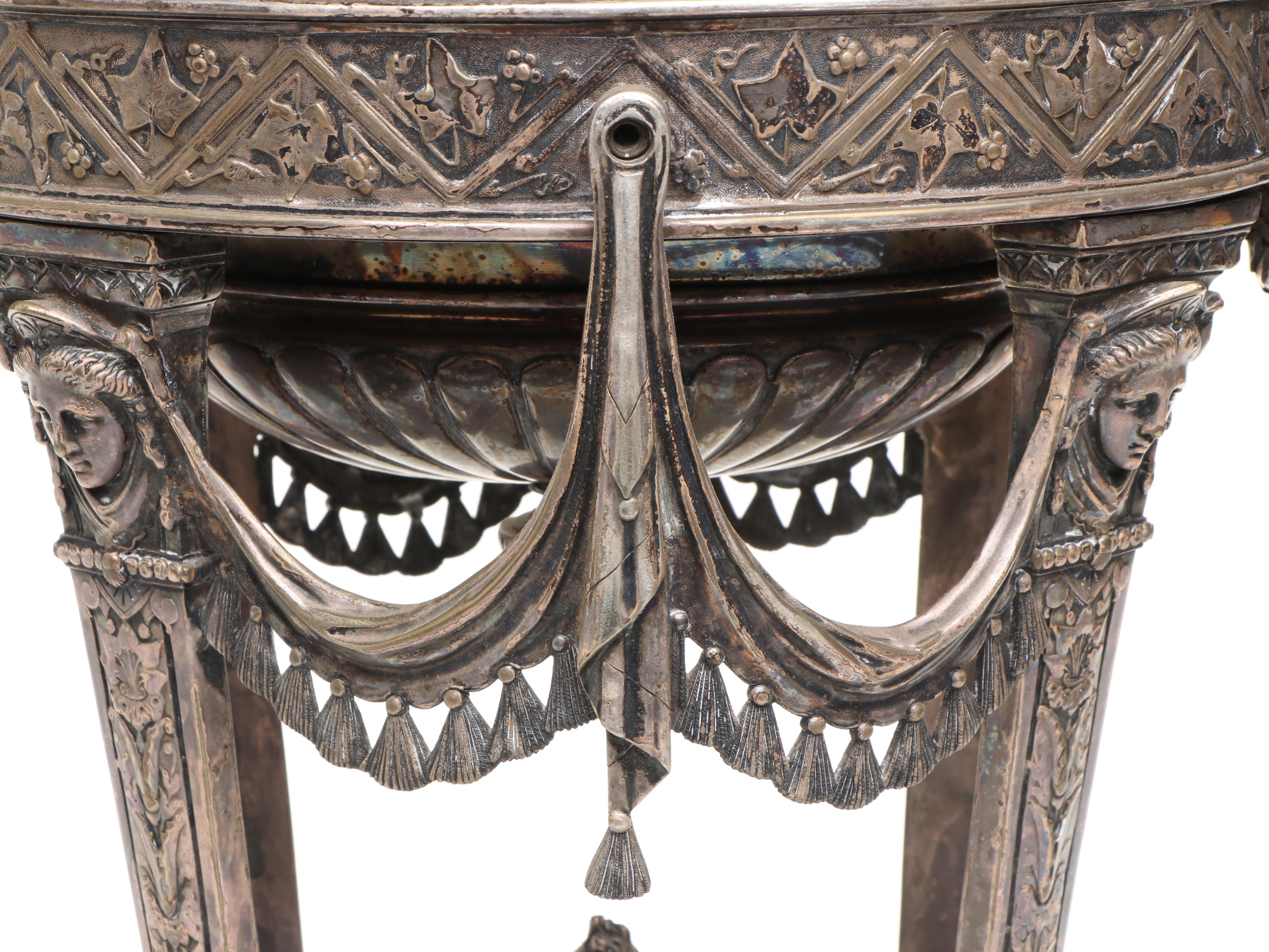 Neoclassical Style Repoussé Metal Tazza Base