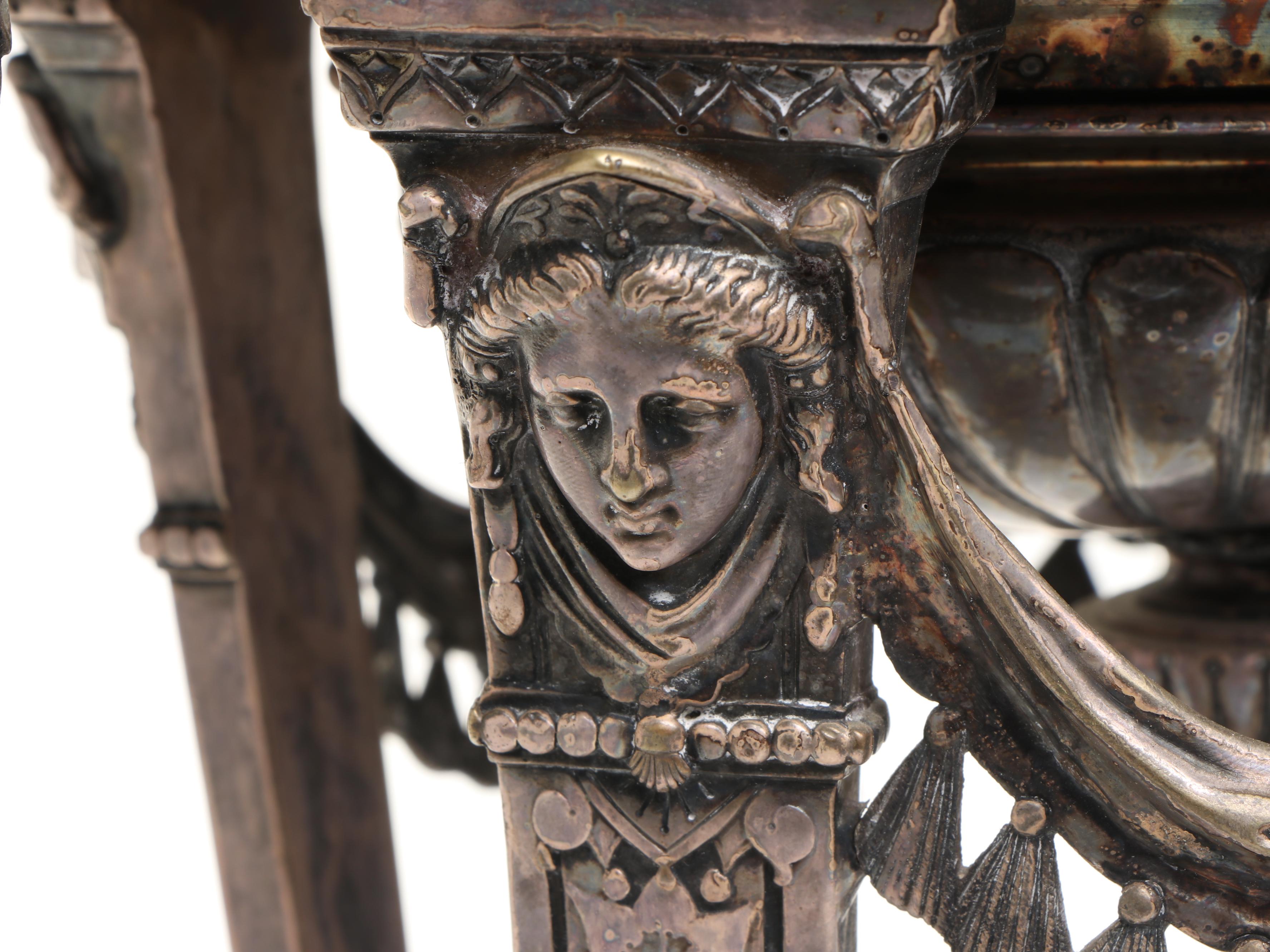 Neoclassical Style Repoussé Metal Tazza Base