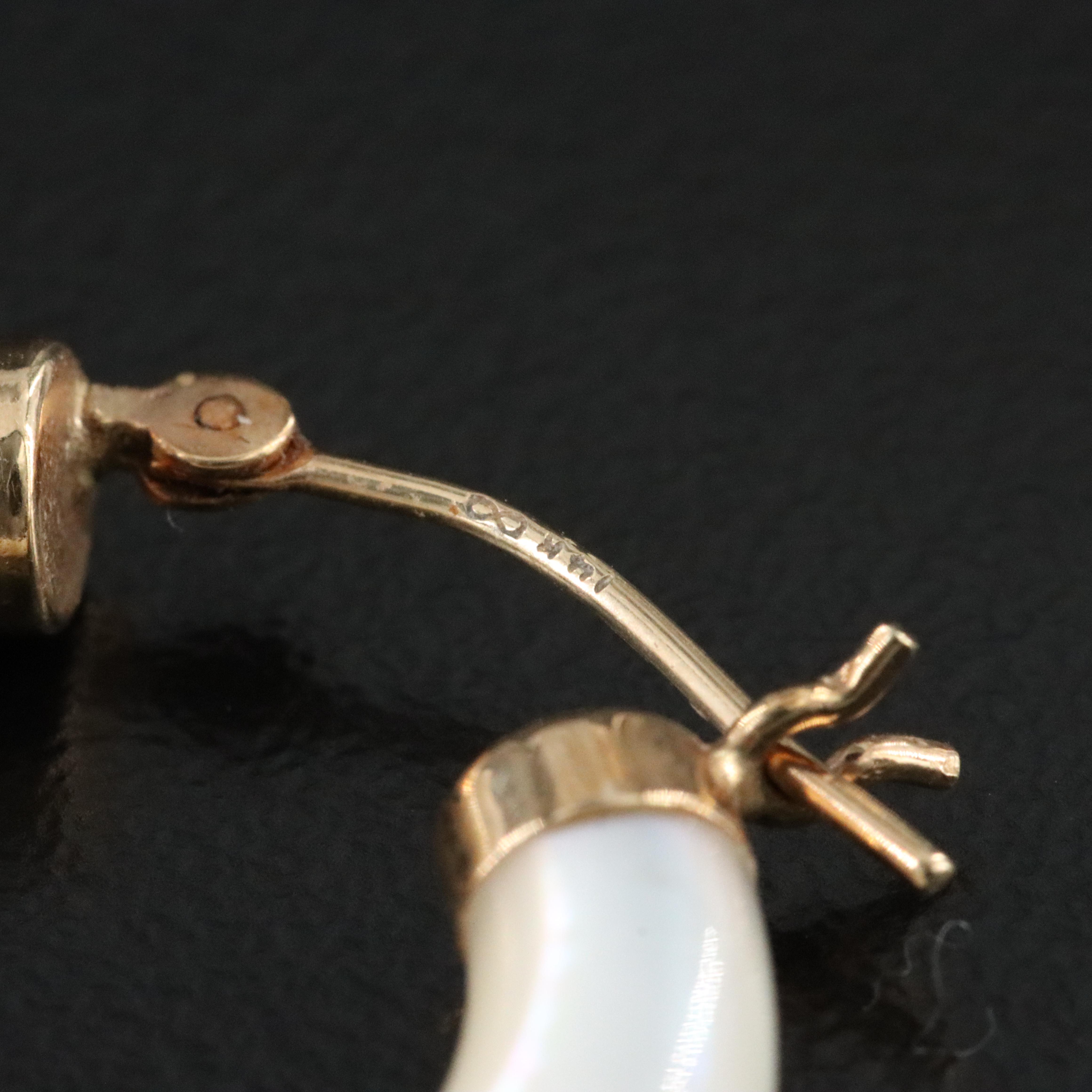 14K Mother-of-Pearl Hoop Earrings