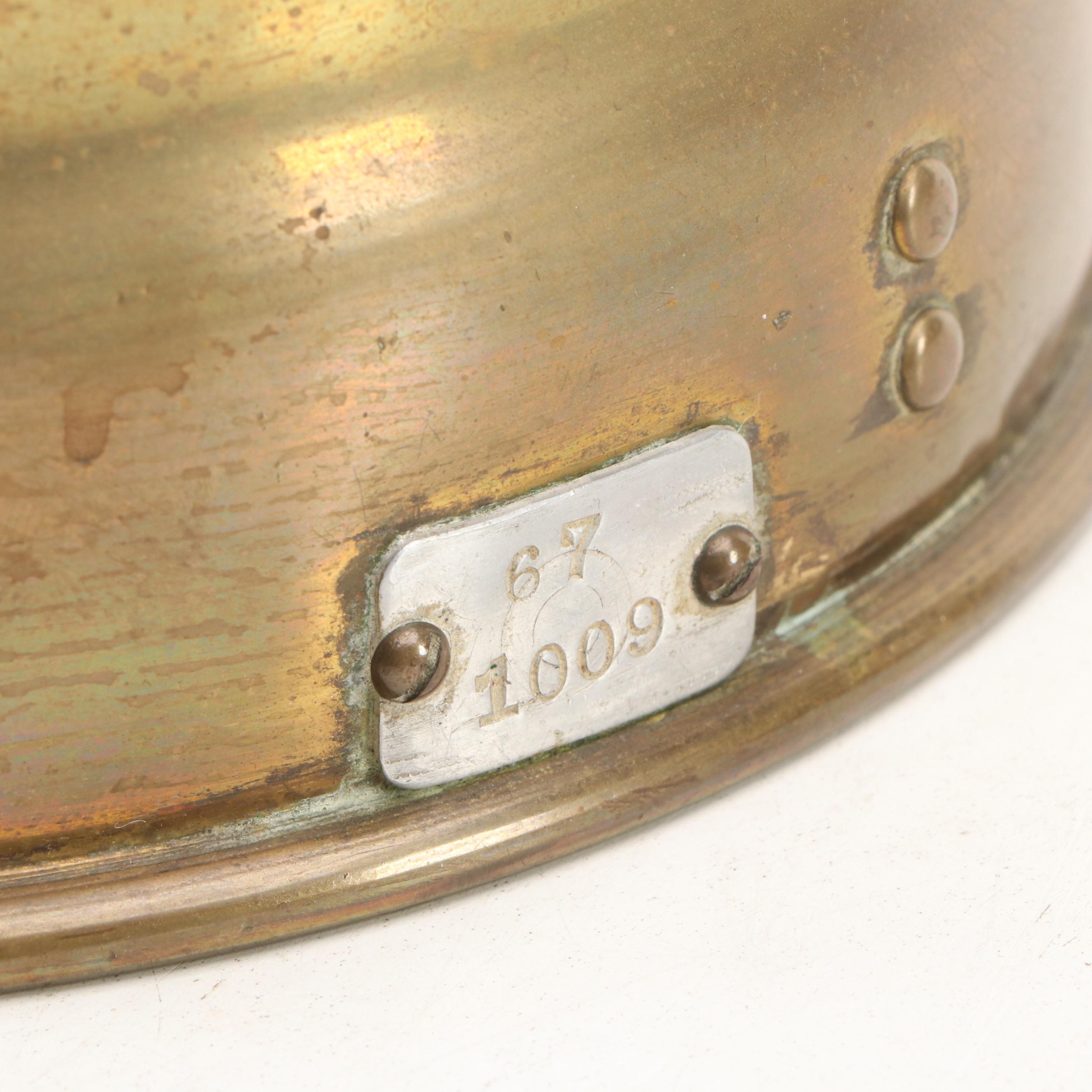 Badger's Copper and Brass Fire Extinguisher Adapted as Lamp, Mid-20th C.