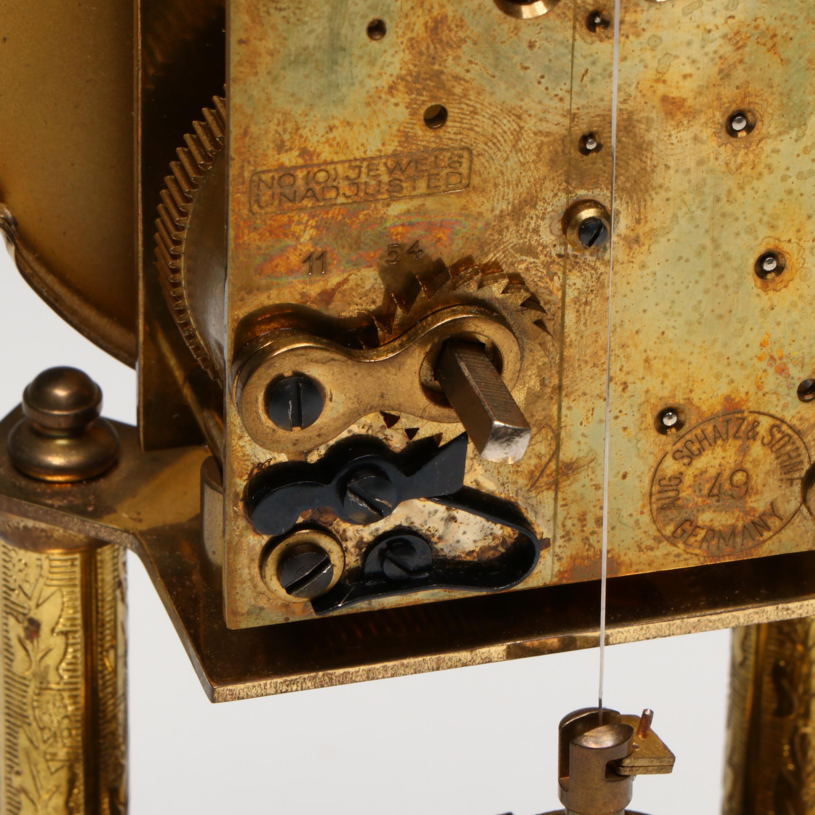 Schatz Brass Anniversary Clock, 1949