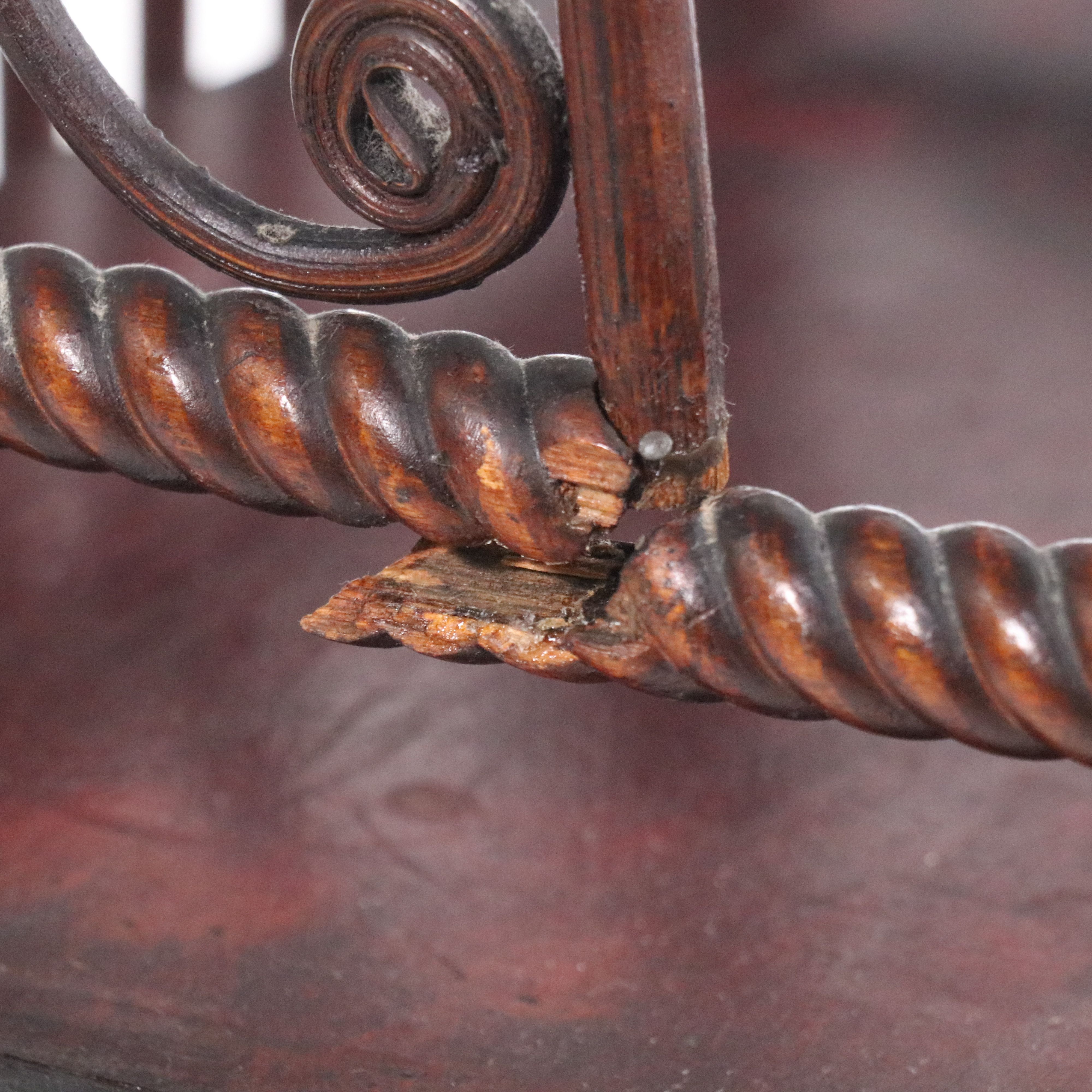 Mahogany Finish Stick and Ball Étagère