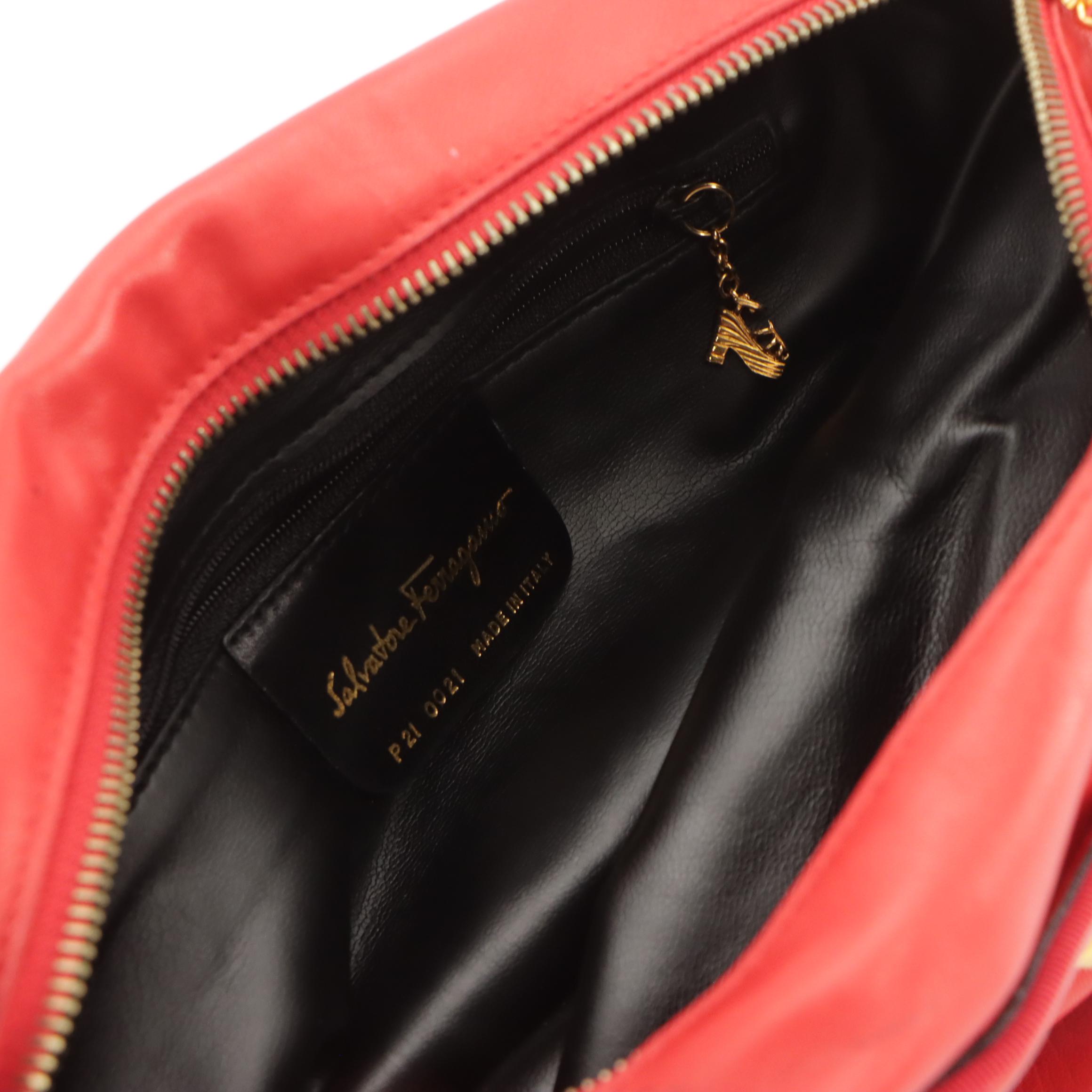 Salvatore Ferragamo Crossbody Bag in Shoe Studded Red Calfskin Leather