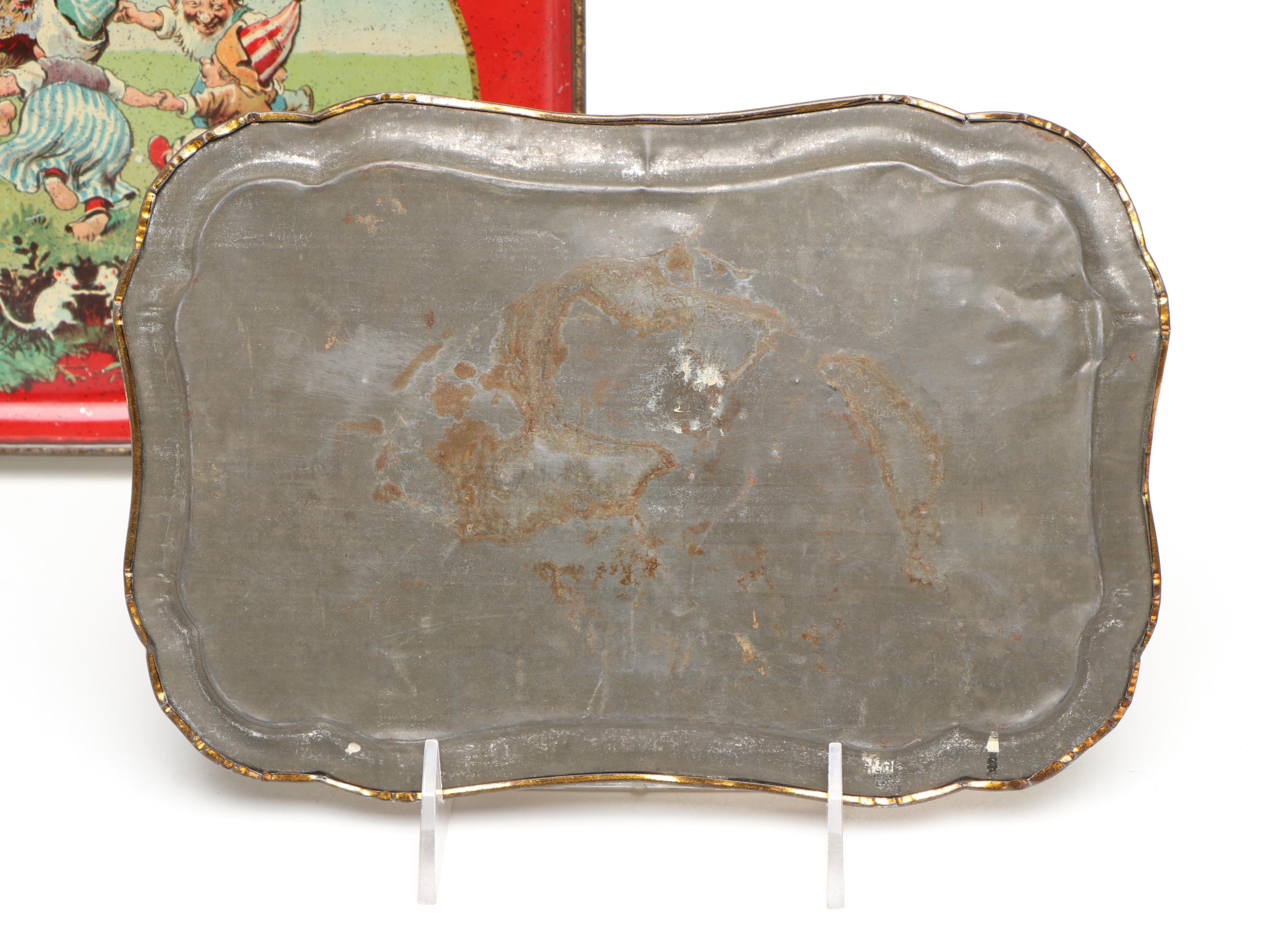 Vintage Amsco Sunbonnet Girls and Other Tin Litho Children's Trays