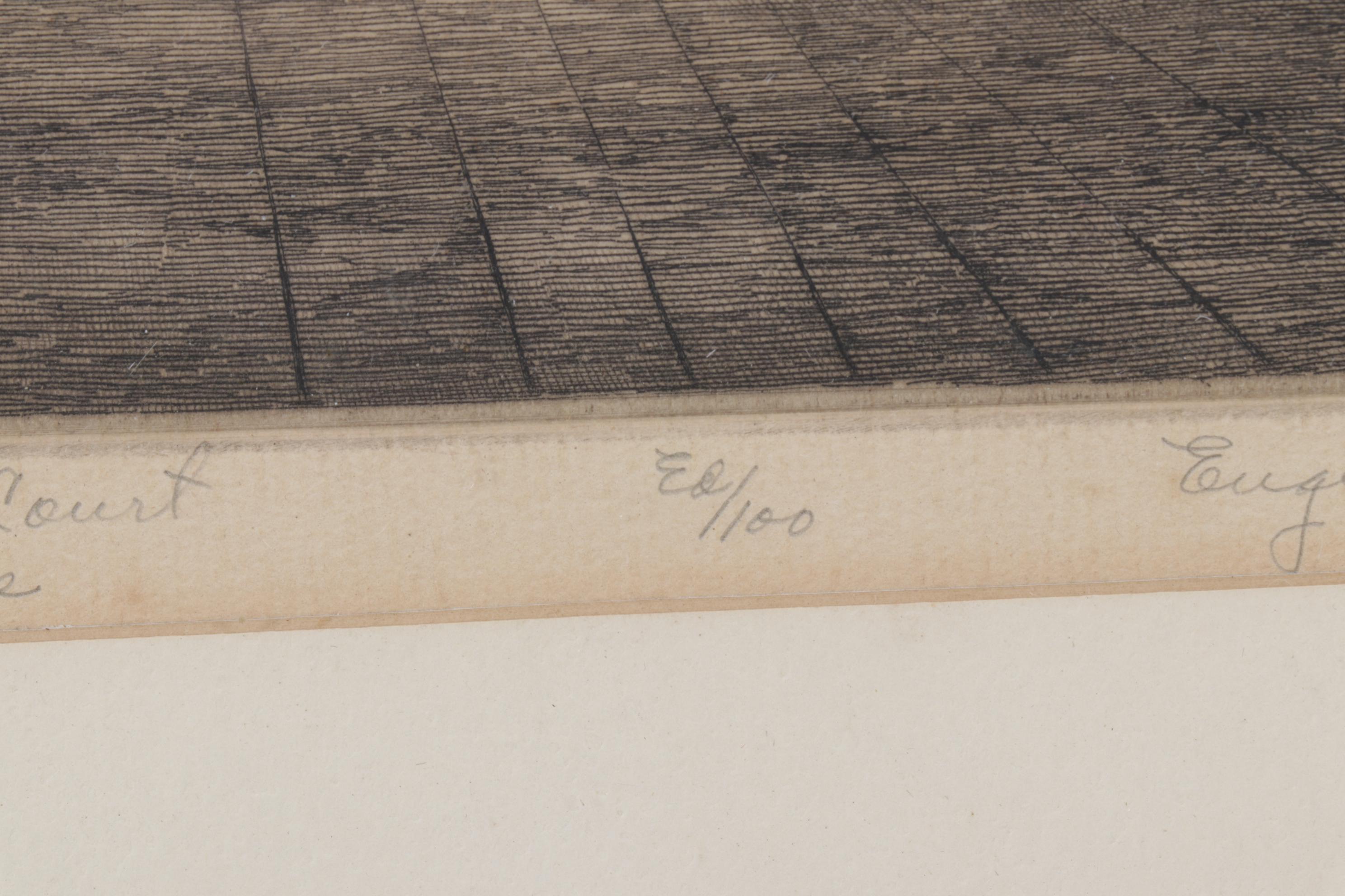 Eugene E. Loving “Toulouse Street Court, Old New Orleans” Etching