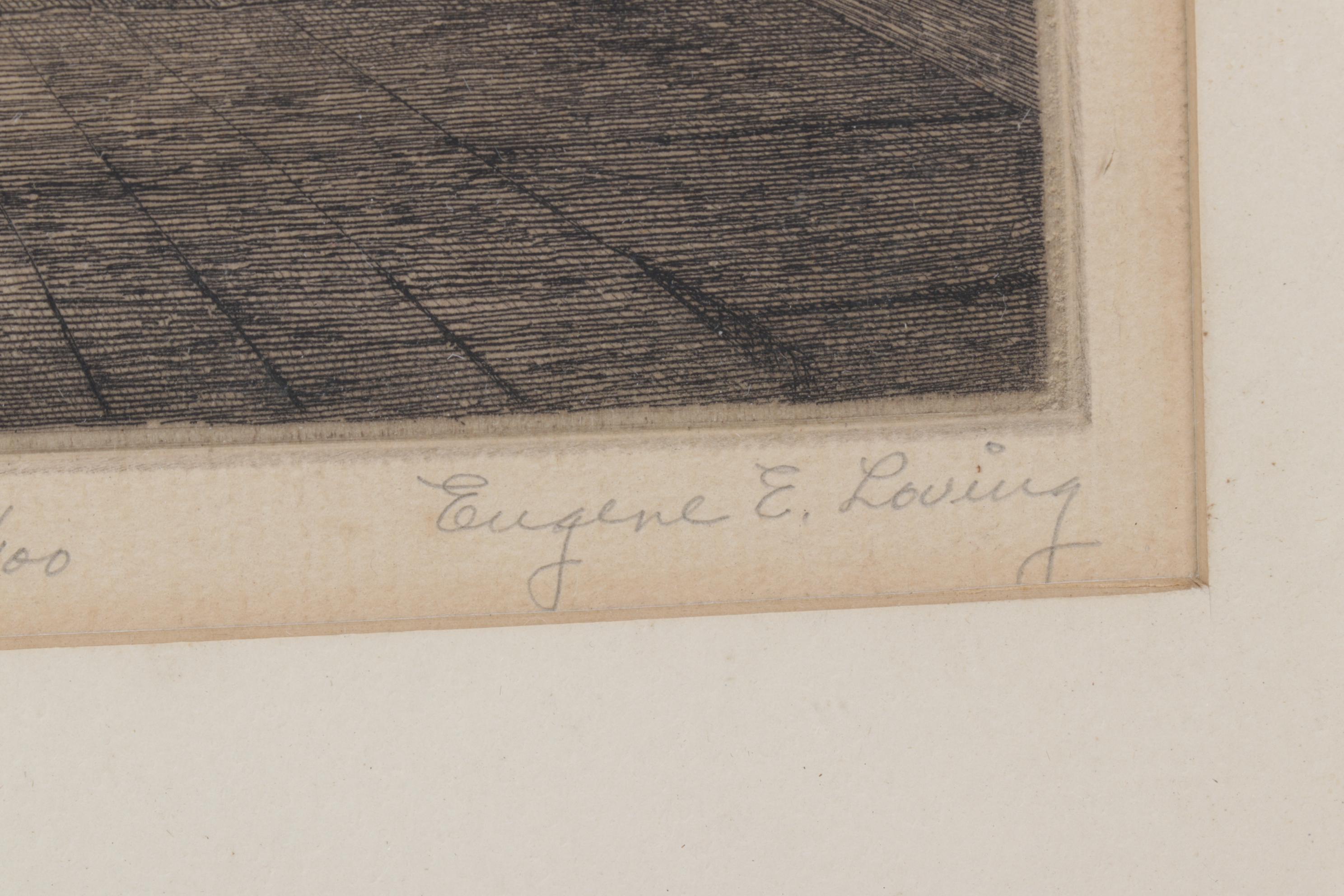 Eugene E. Loving “Toulouse Street Court, Old New Orleans” Etching