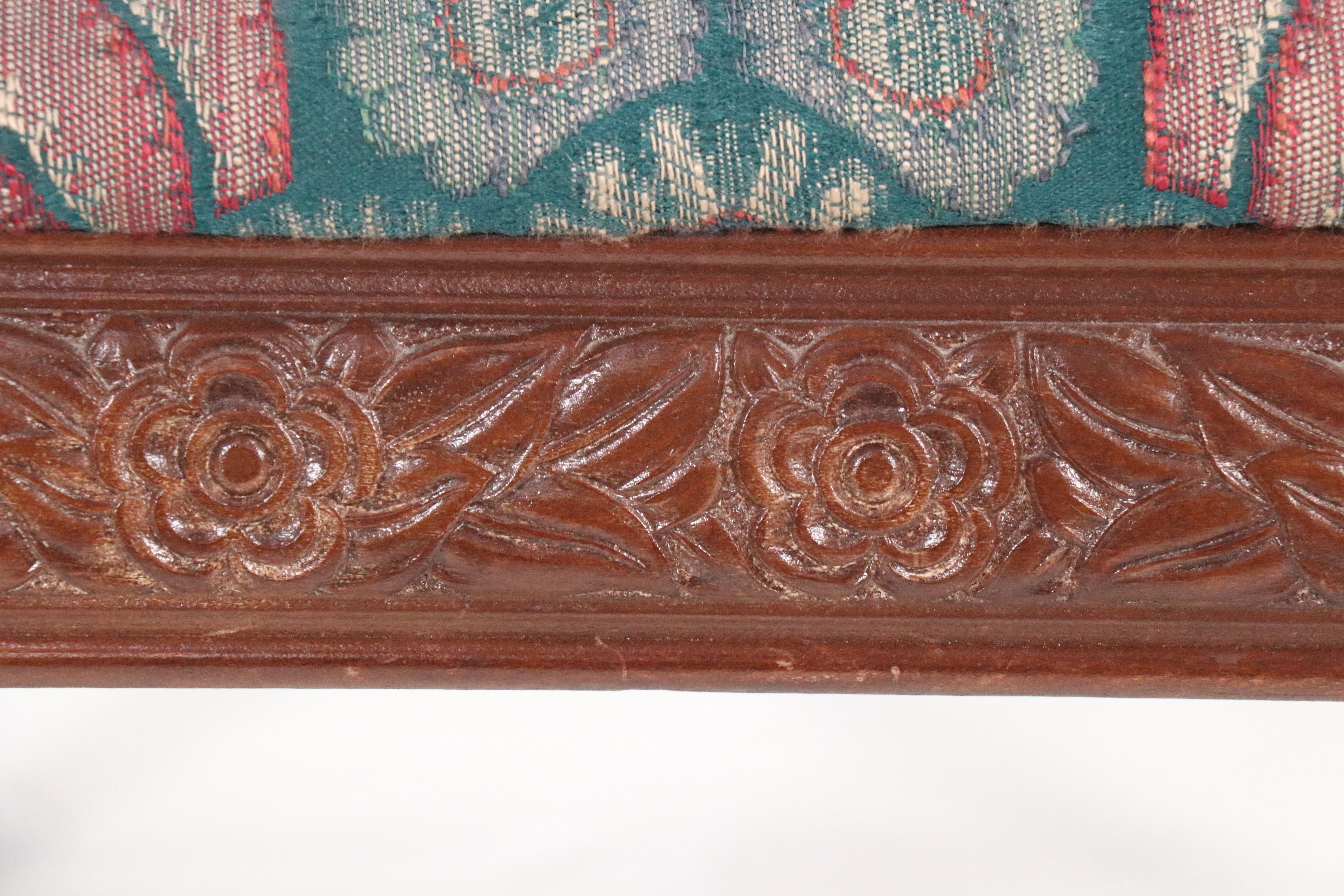 Queen Anne Style Floral Footstool