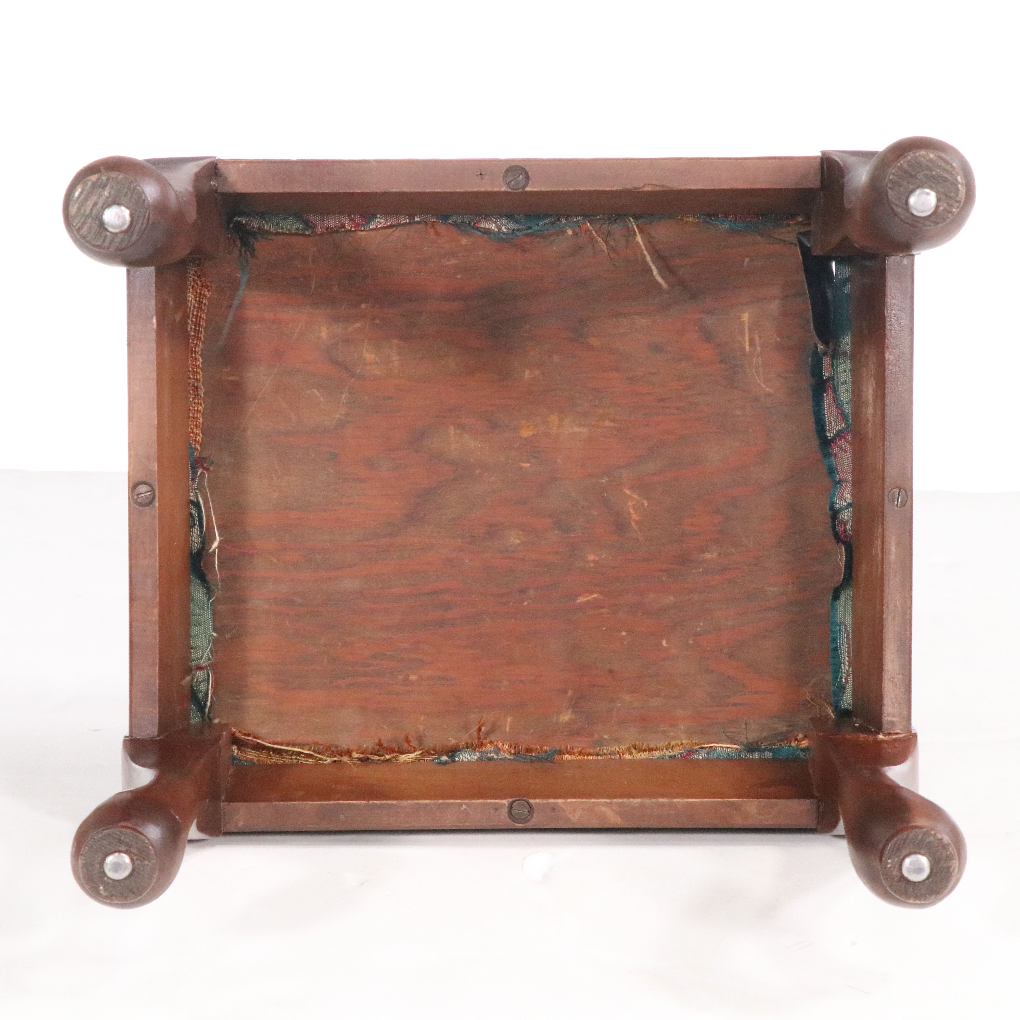 Queen Anne Style Floral Footstool