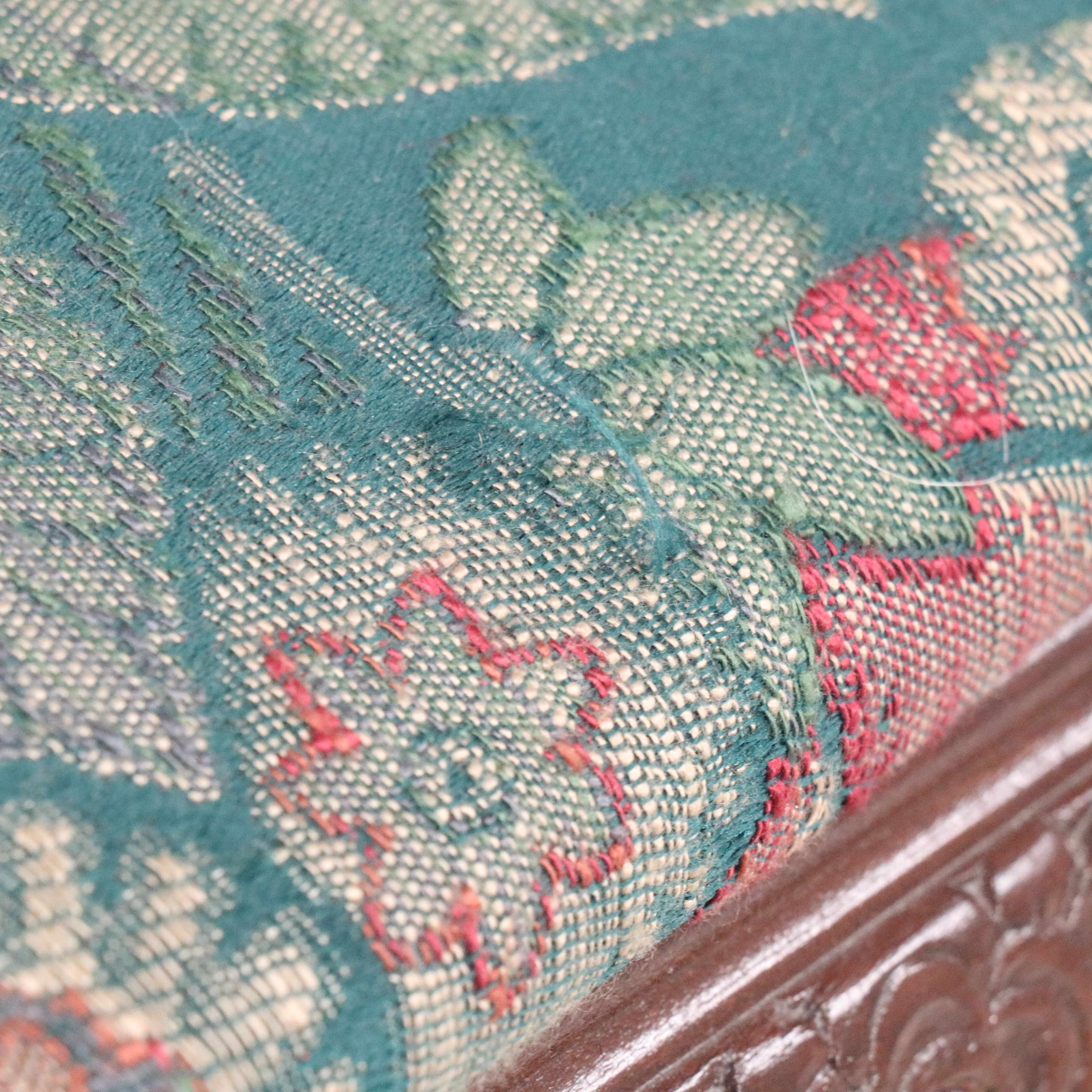 Queen Anne Style Floral Footstool