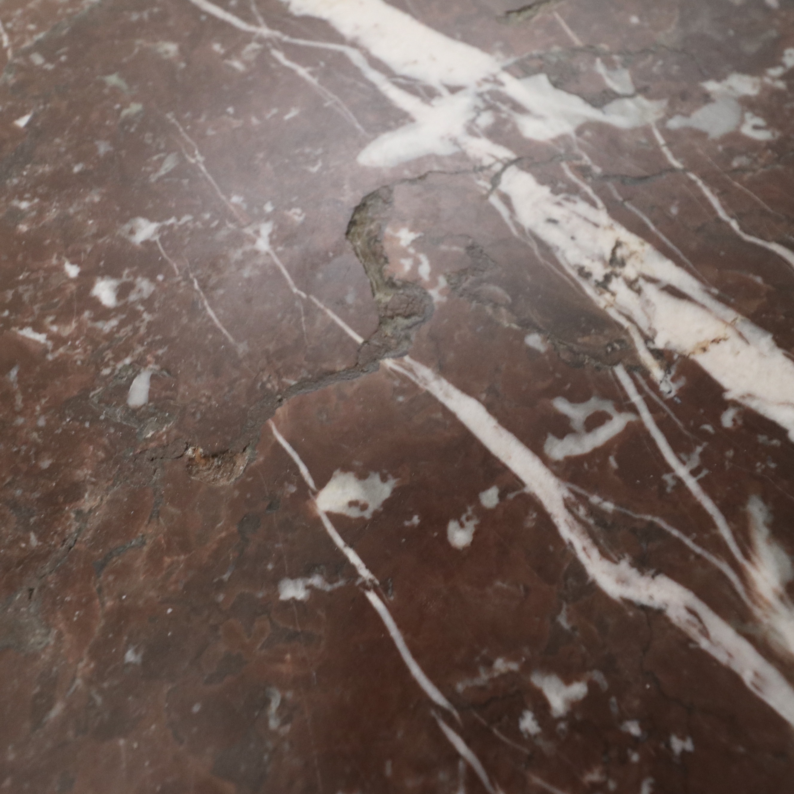 Late Victorian Walnut Queen Bed, Oak and Marble Side Table, Late 19th Century