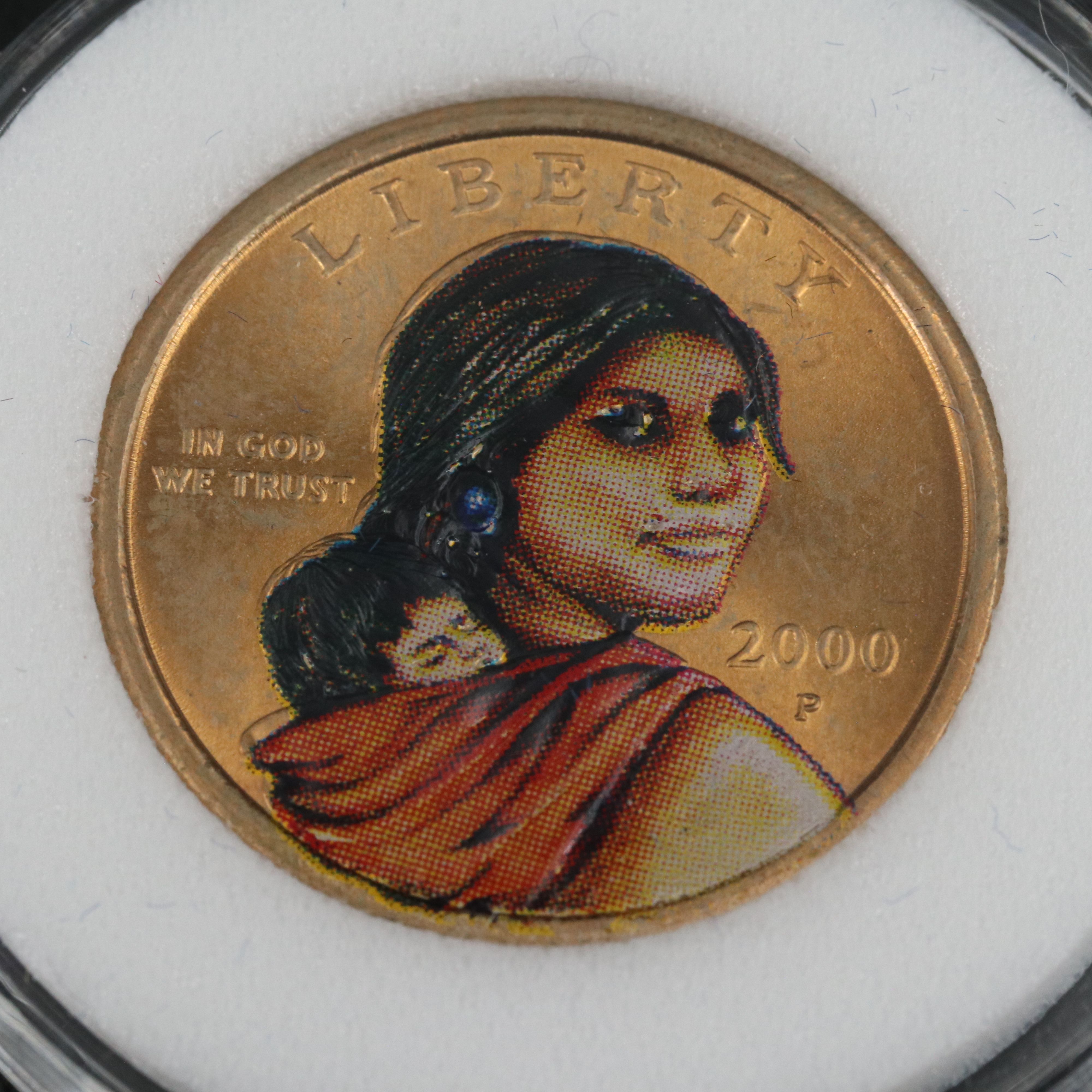 Two German Made .999 Silver Medals and a Sacajawea Dollar