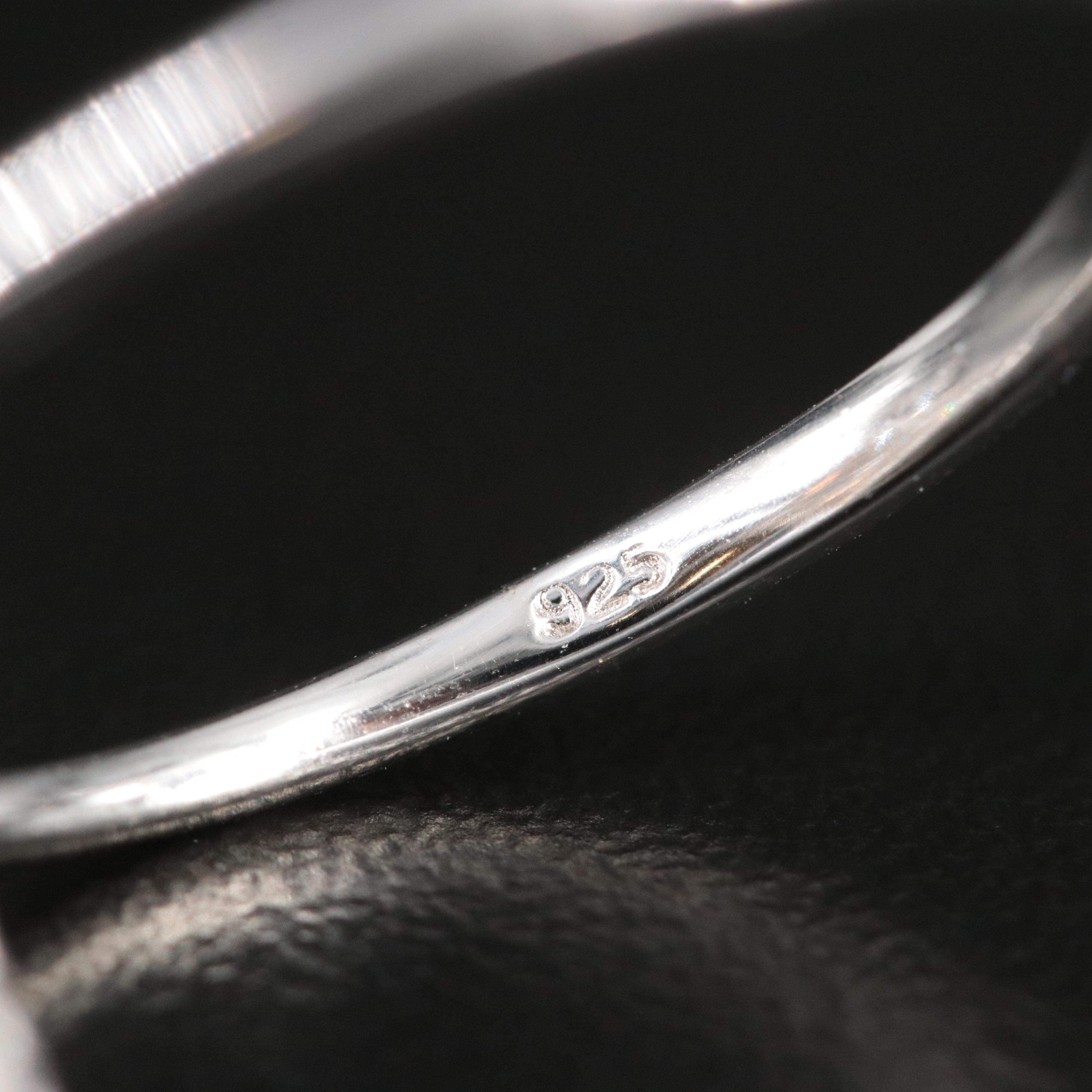 Sterling Opal and Sapphire Kite Ring