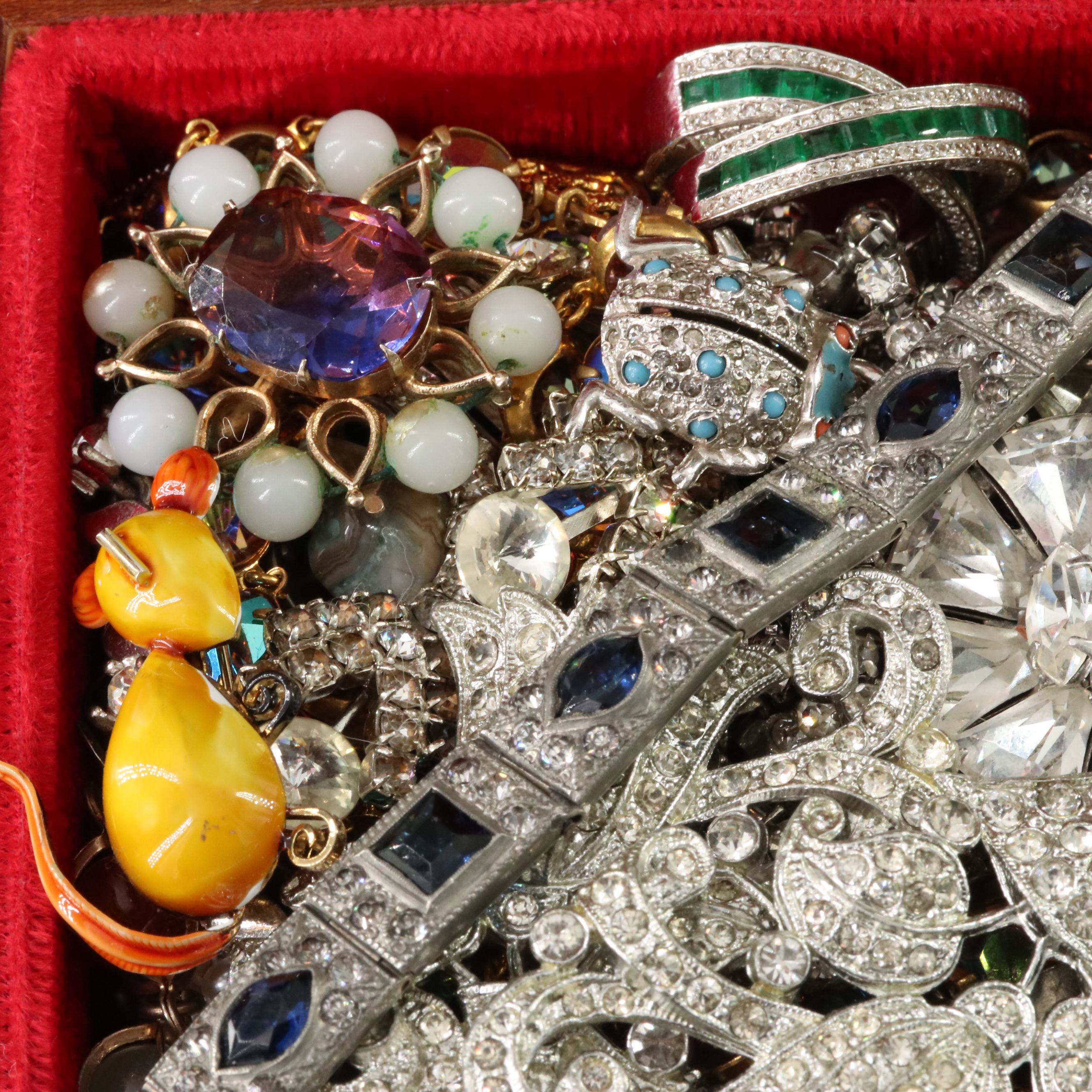 Uncommon Discoveries: Jewelry Collection in Decorative Wooden Box