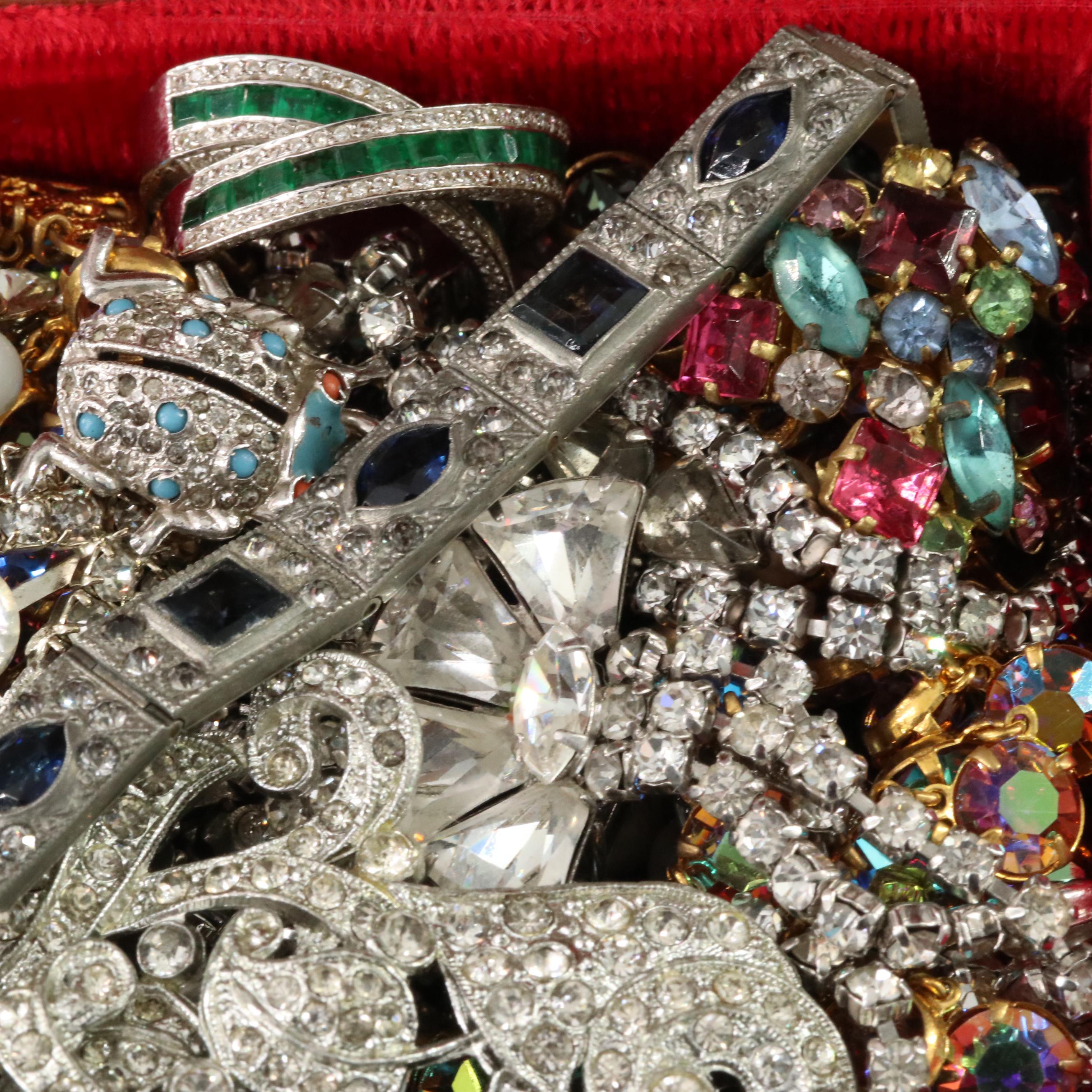 Uncommon Discoveries: Jewelry Collection in Decorative Wooden Box