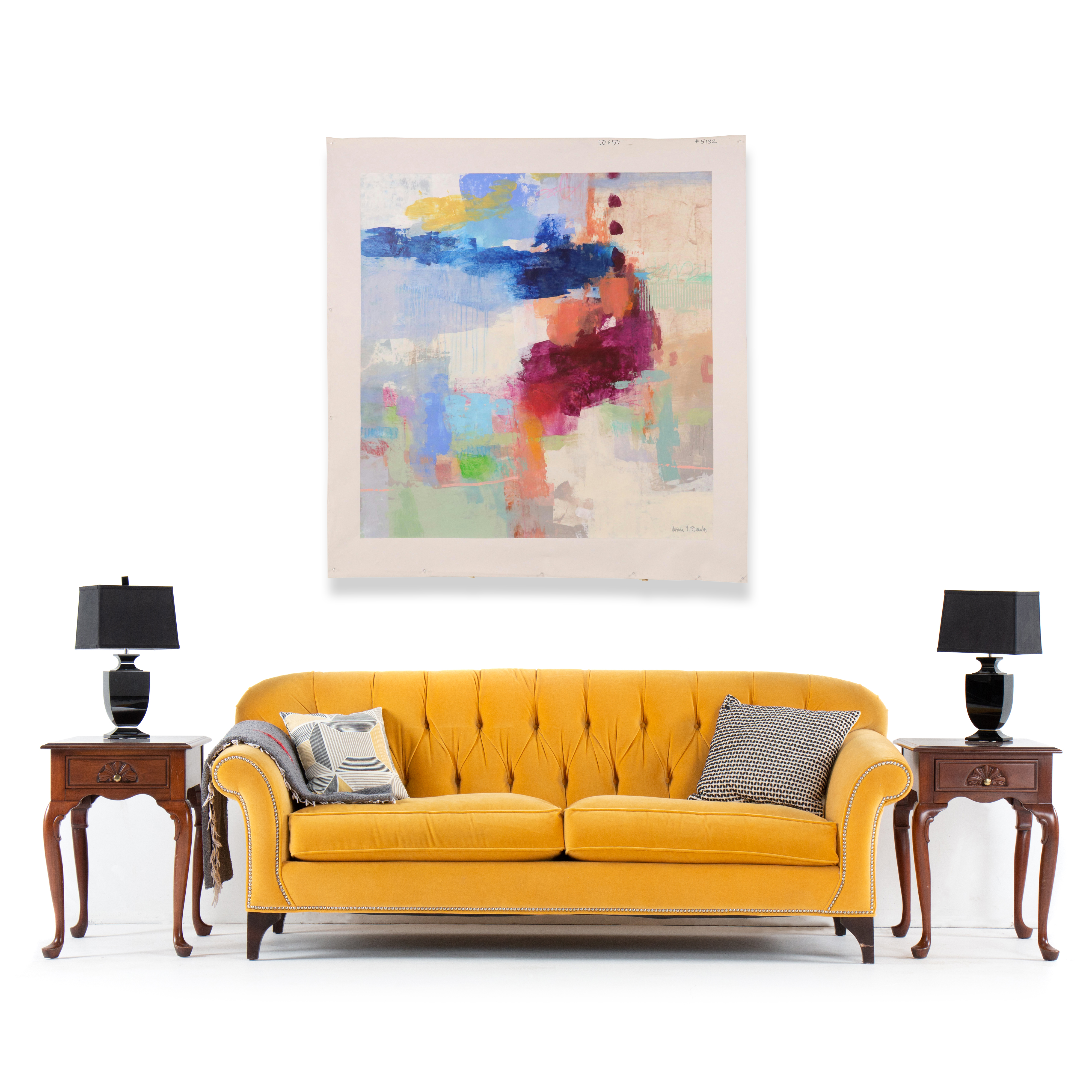 Ursula J. Brenner Abstract Mixed Media Painting, 21st Century