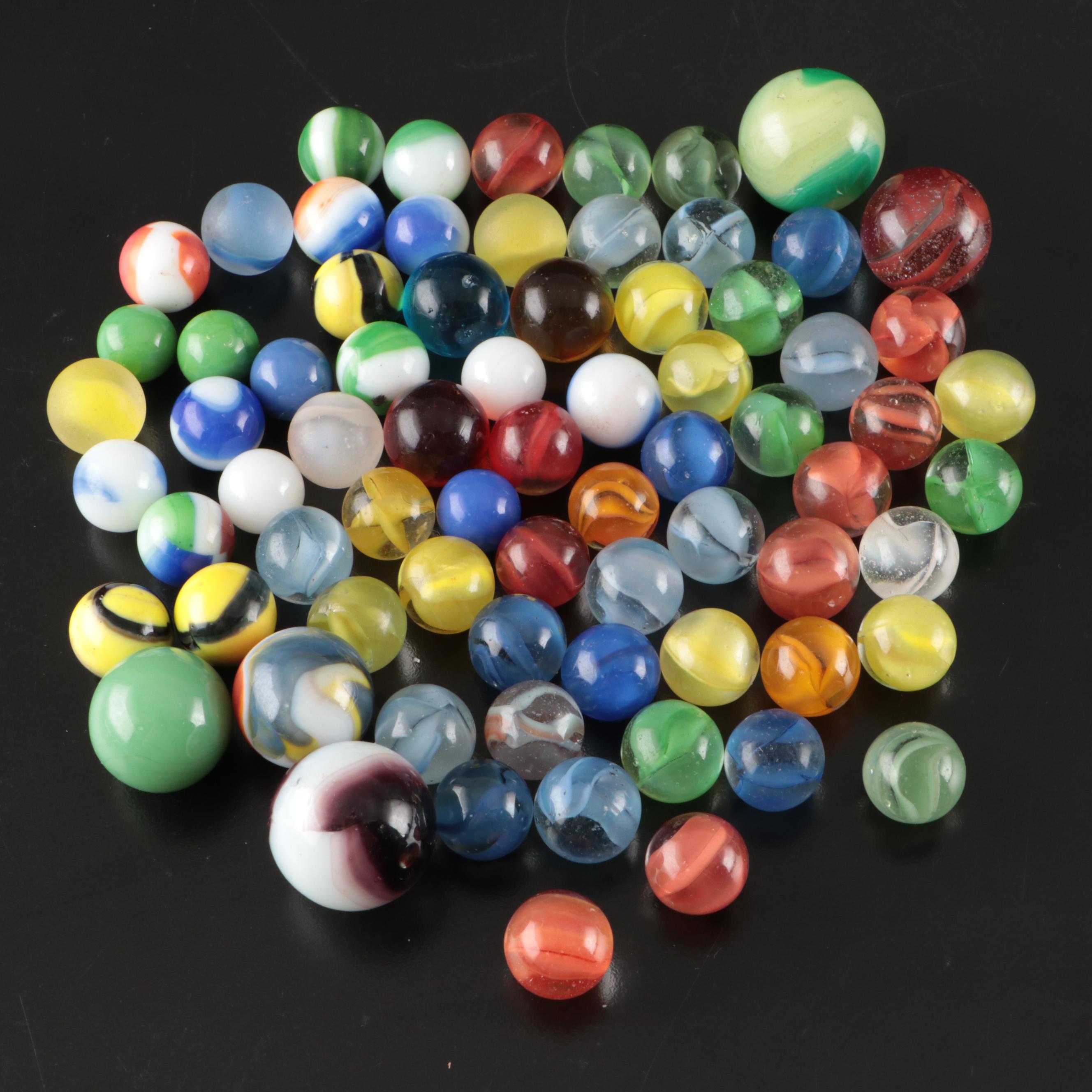 Peltier Golden Bees, Akro Superman Shooter and Assorted Marble Collection