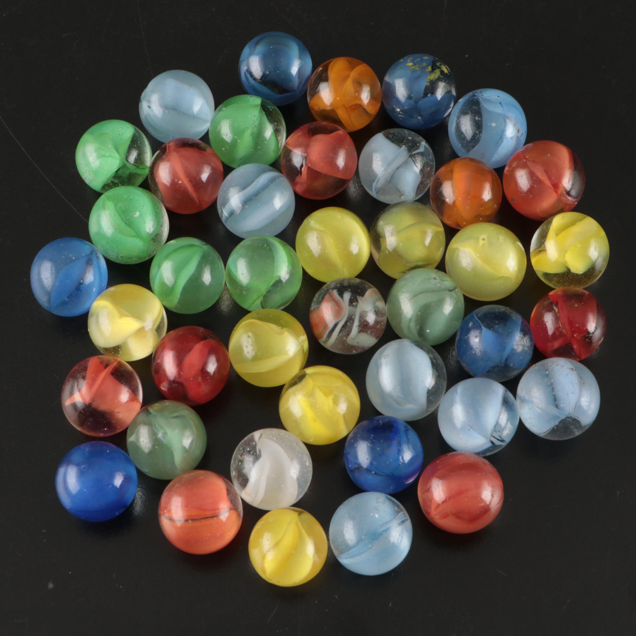 Peltier Golden Bees, Akro Superman Shooter and Assorted Marble Collection